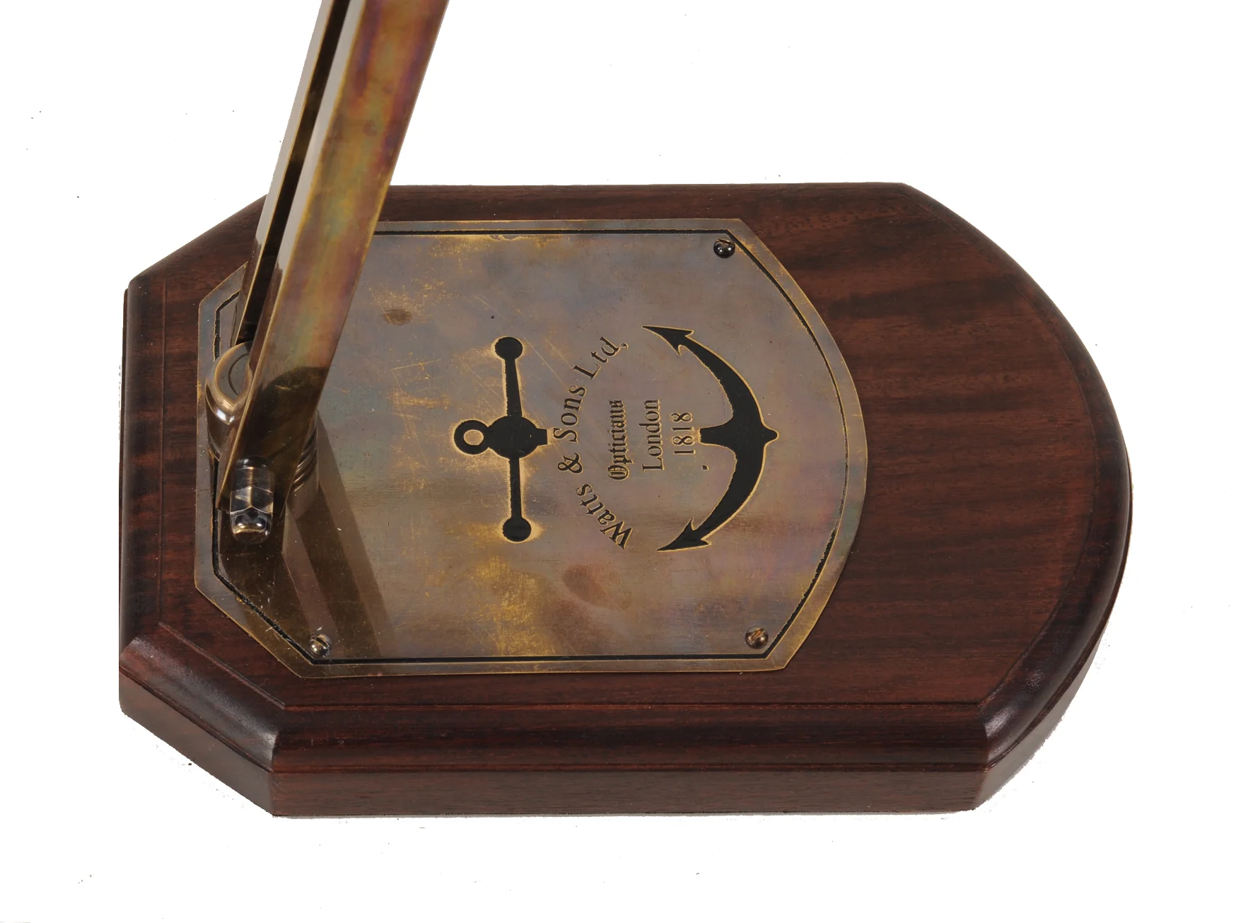 Brass Big Magnifier Glass With Wooden Base By Homeroots - Image 2