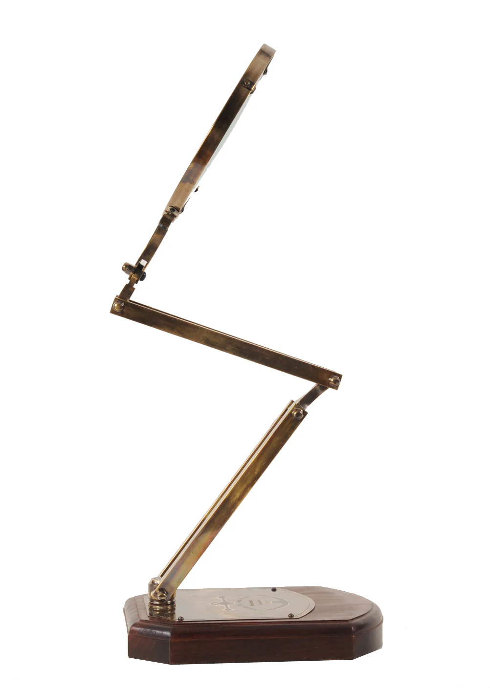 Brass Big Magnifier Glass With Wooden Base By Homeroots - Image 3