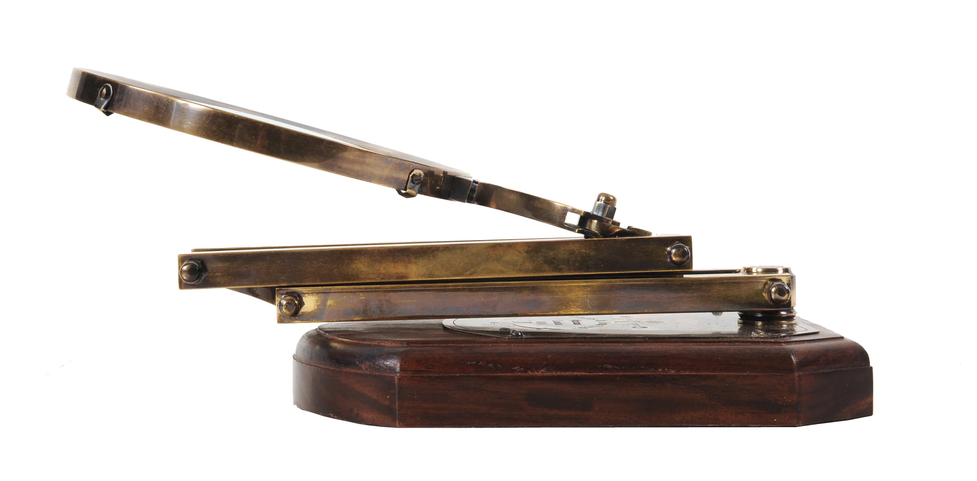 Brass Big Magnifier Glass With Wooden Base By Homeroots - Image 4