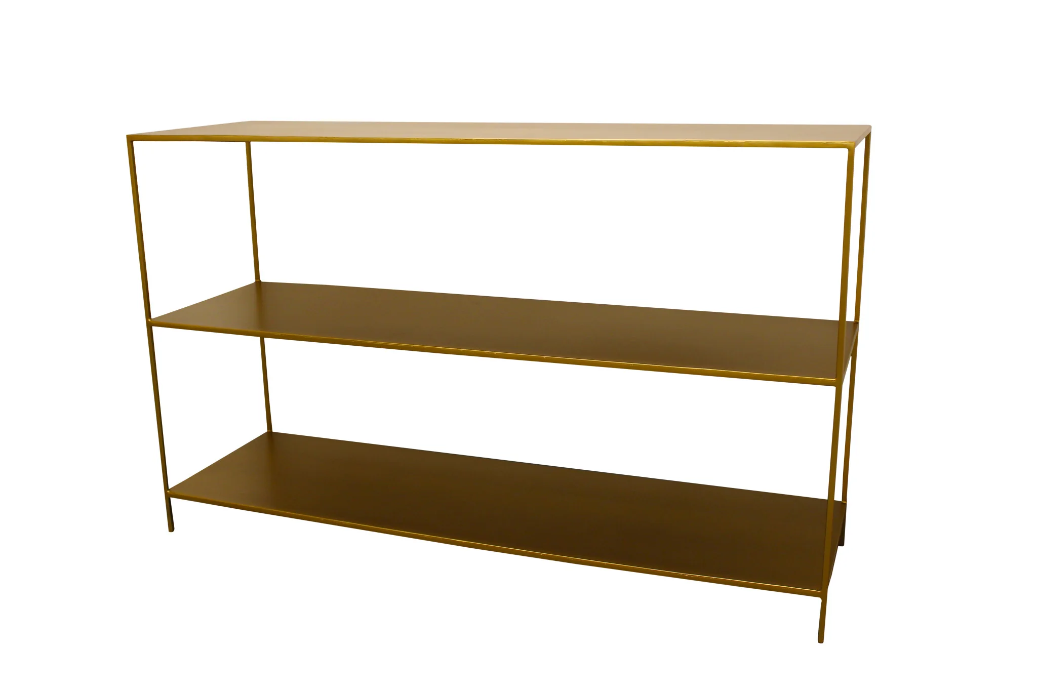 Brass Iron Console Table With Shelves By Homeroots - Image 2