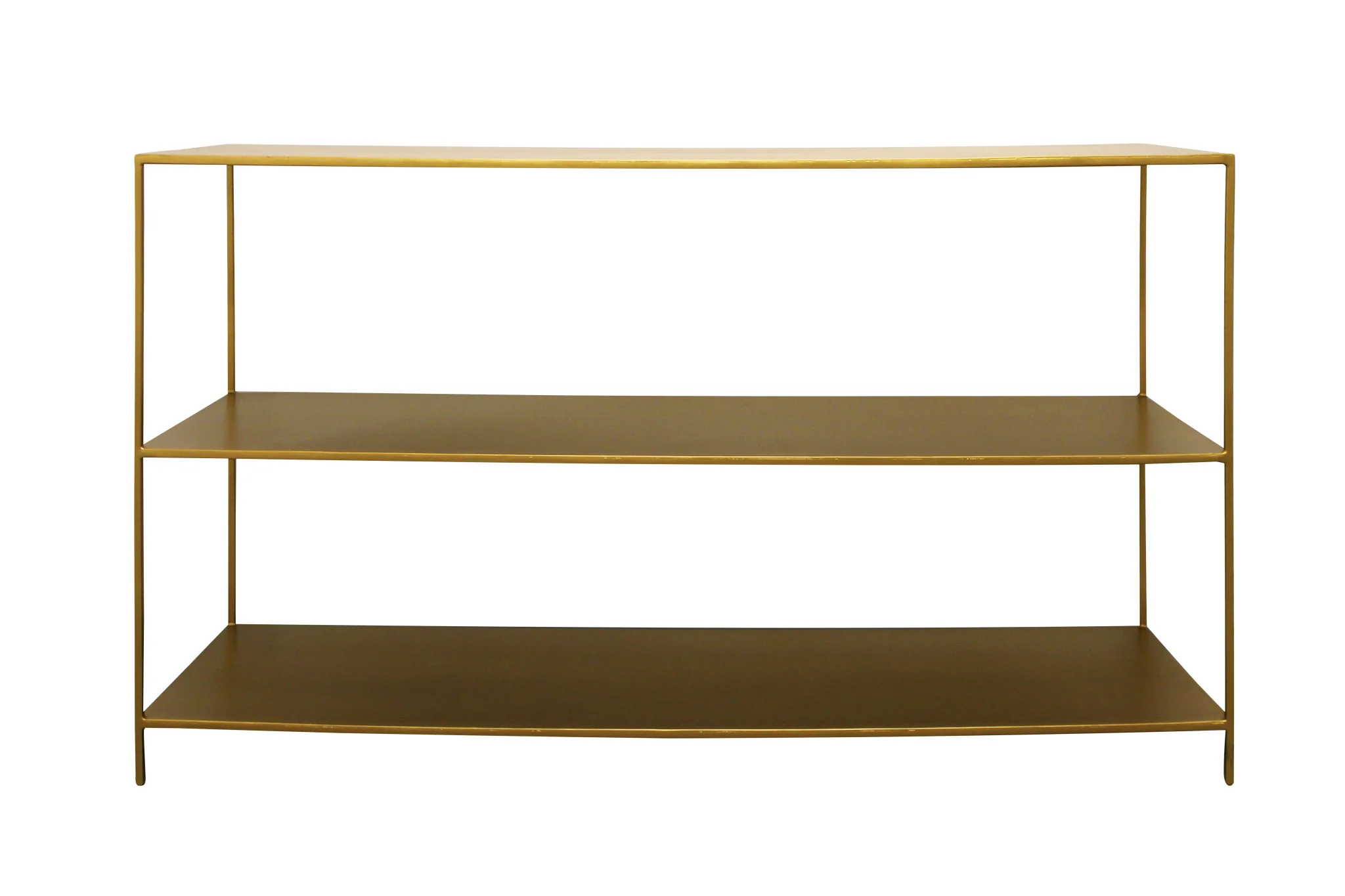 Brass Iron Console Table With Shelves By Homeroots - Image 4