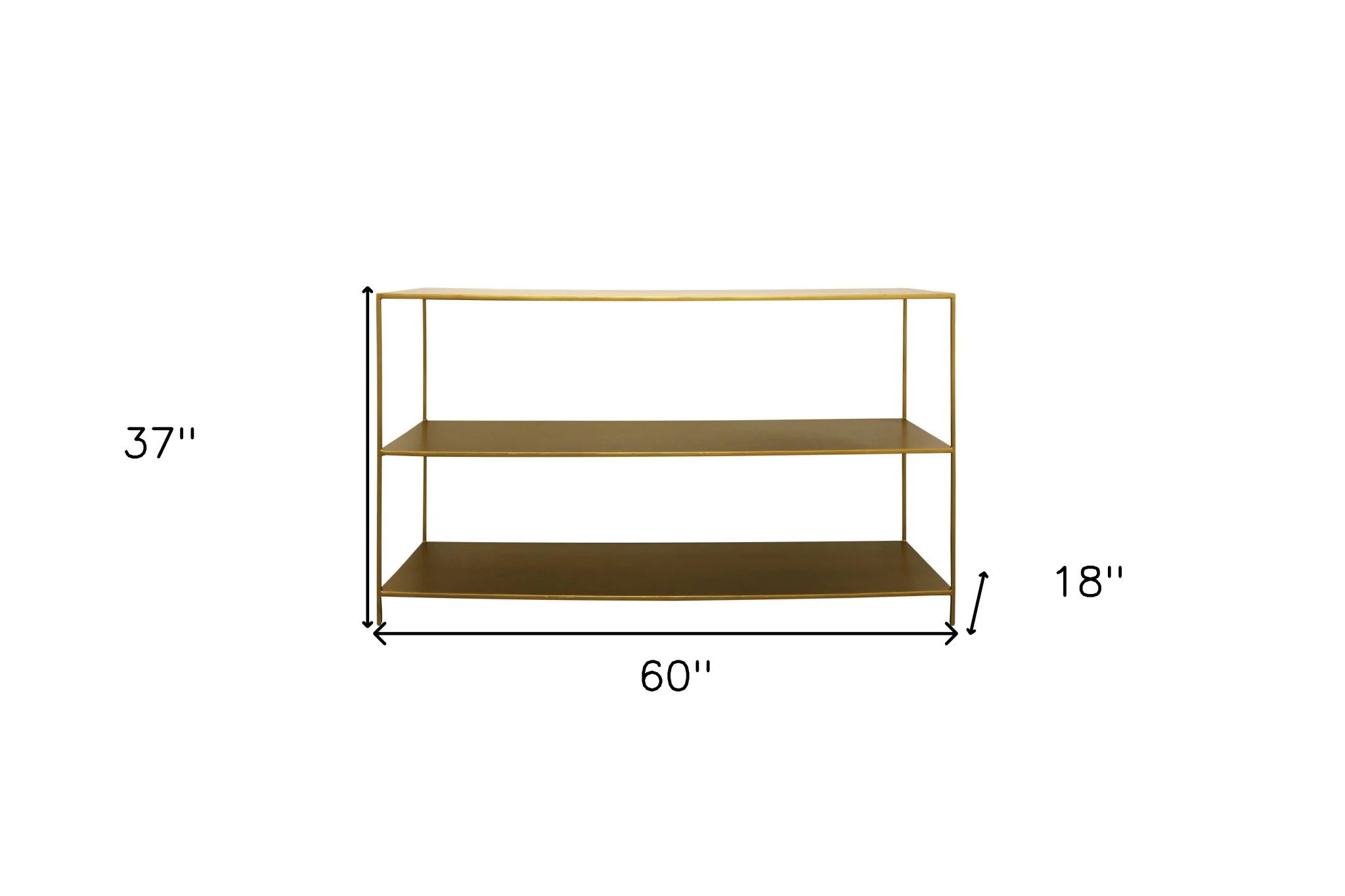 Brass Iron Console Table With Shelves By Homeroots - Image 7