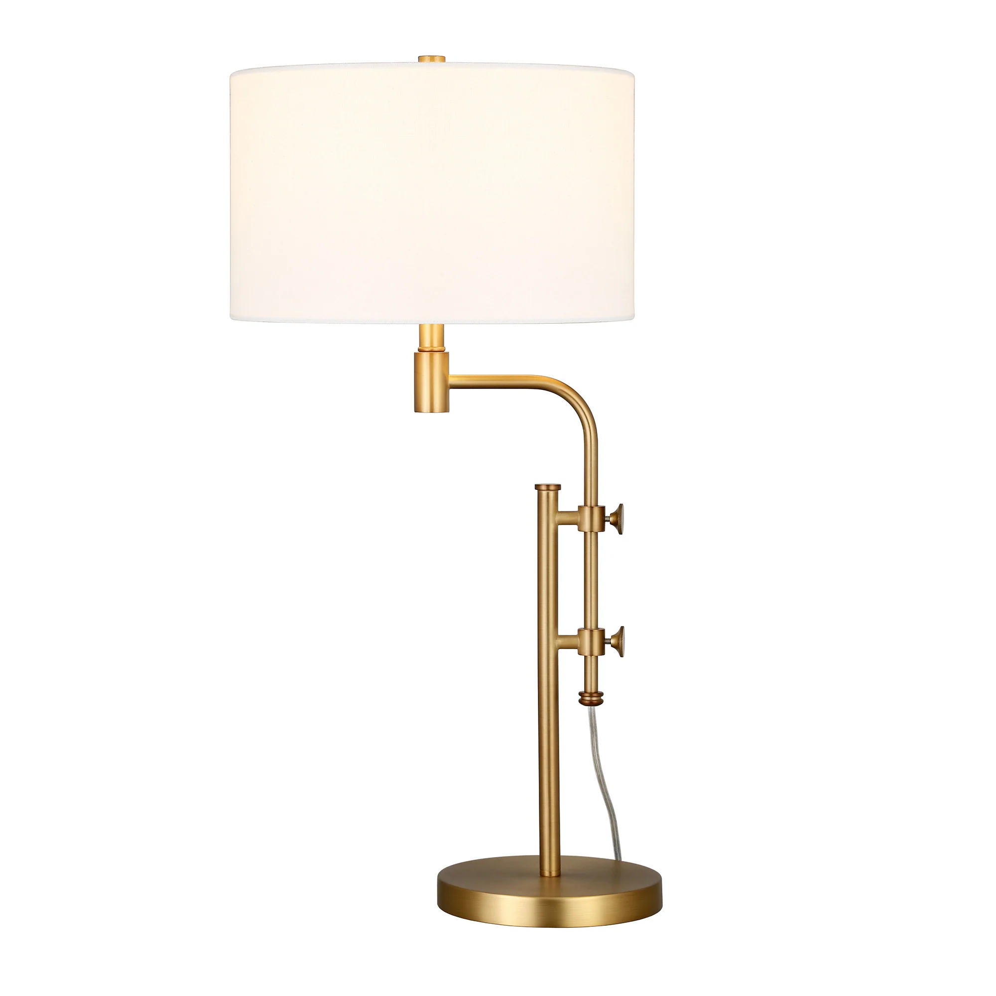 Brass Metal Arched Table Lamp With Clear Dome Shade By Homeroots - Image 8