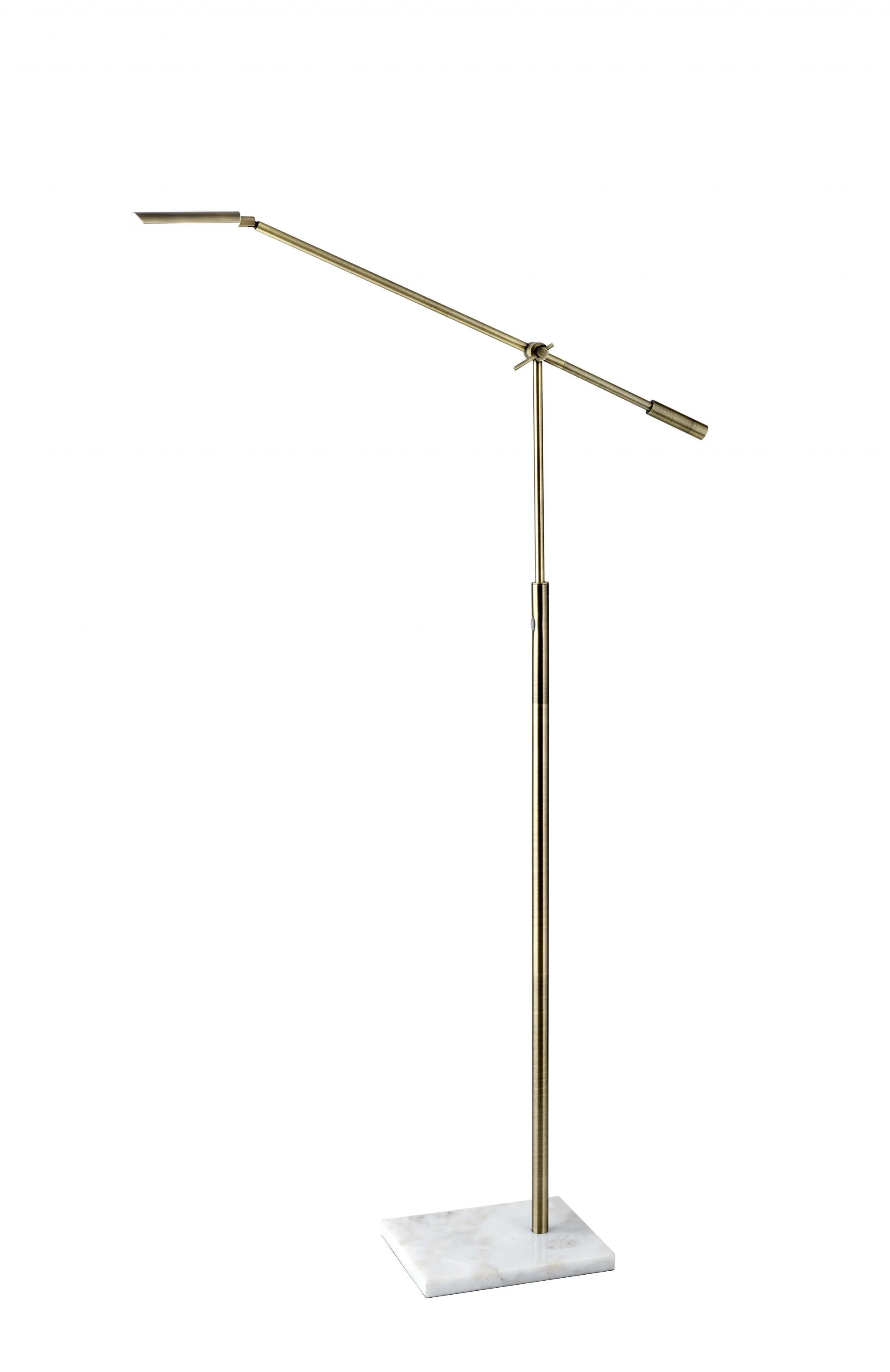 Brass Metal Floor Lamp Adjustable and Dimmable LED By Homeroots - Image 2