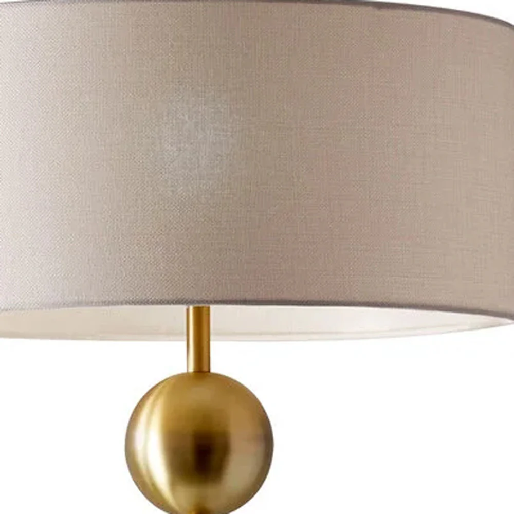 Brass Metal Floor Lamp By Homeroots - Image 2