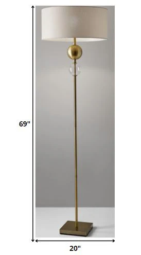 Brass Metal Floor Lamp By Homeroots - Image 3