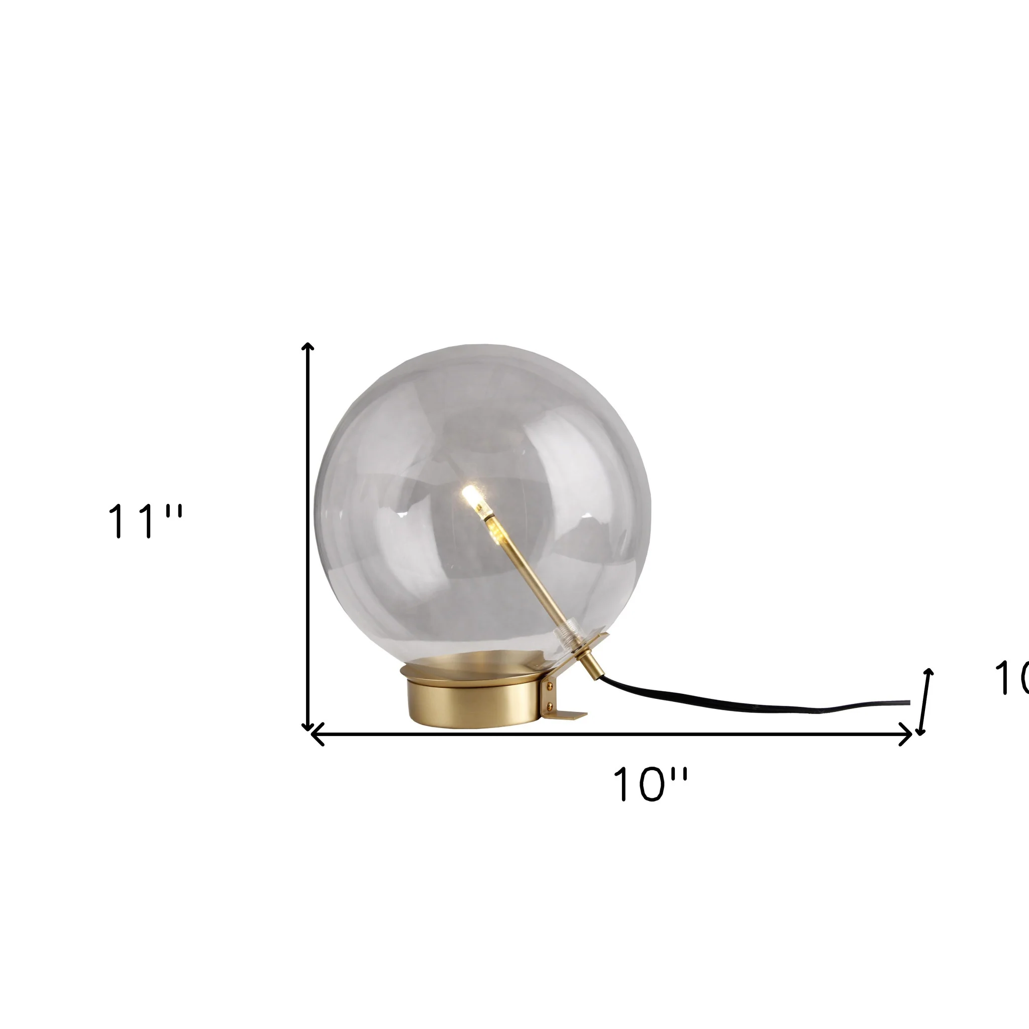 Brass Metal Globe Table Lamp By Homeroots - Image 3