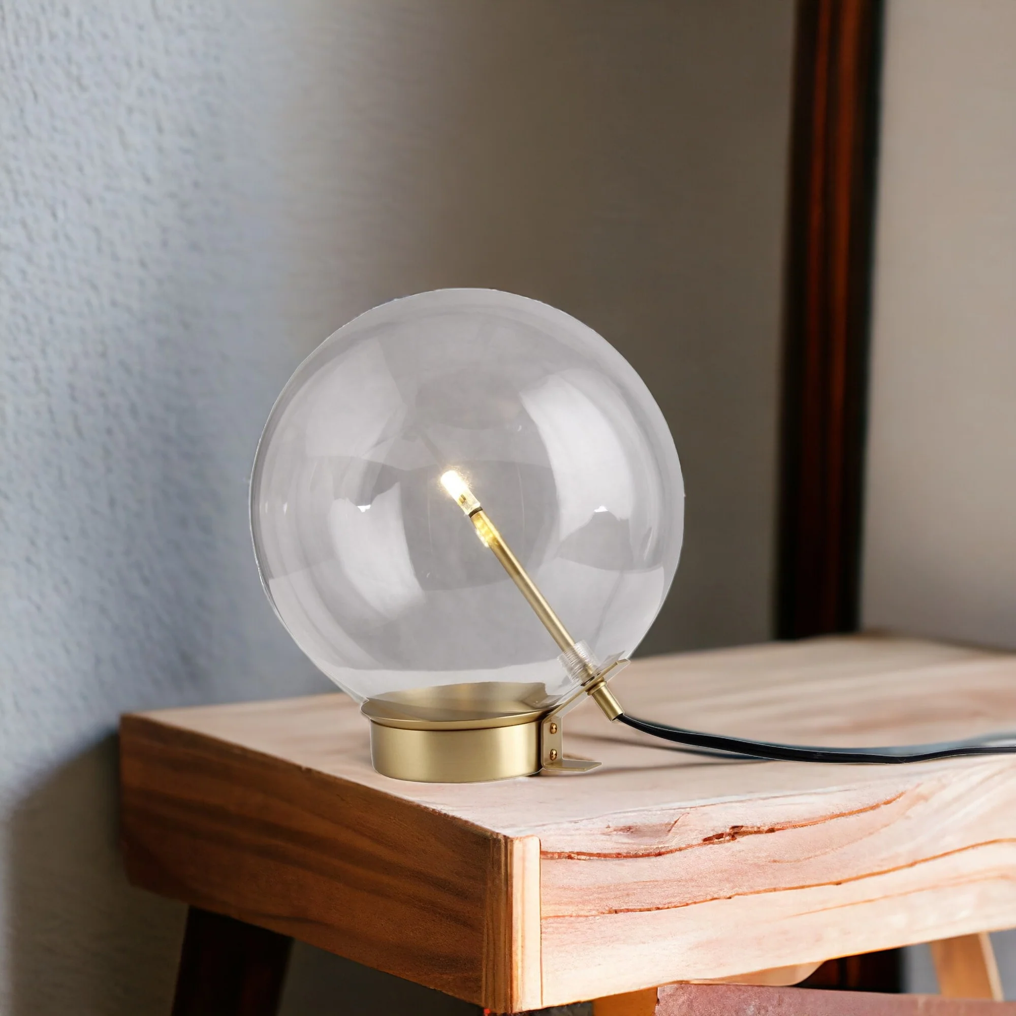 Brass Metal Globe Table Lamp By Homeroots - Image 4