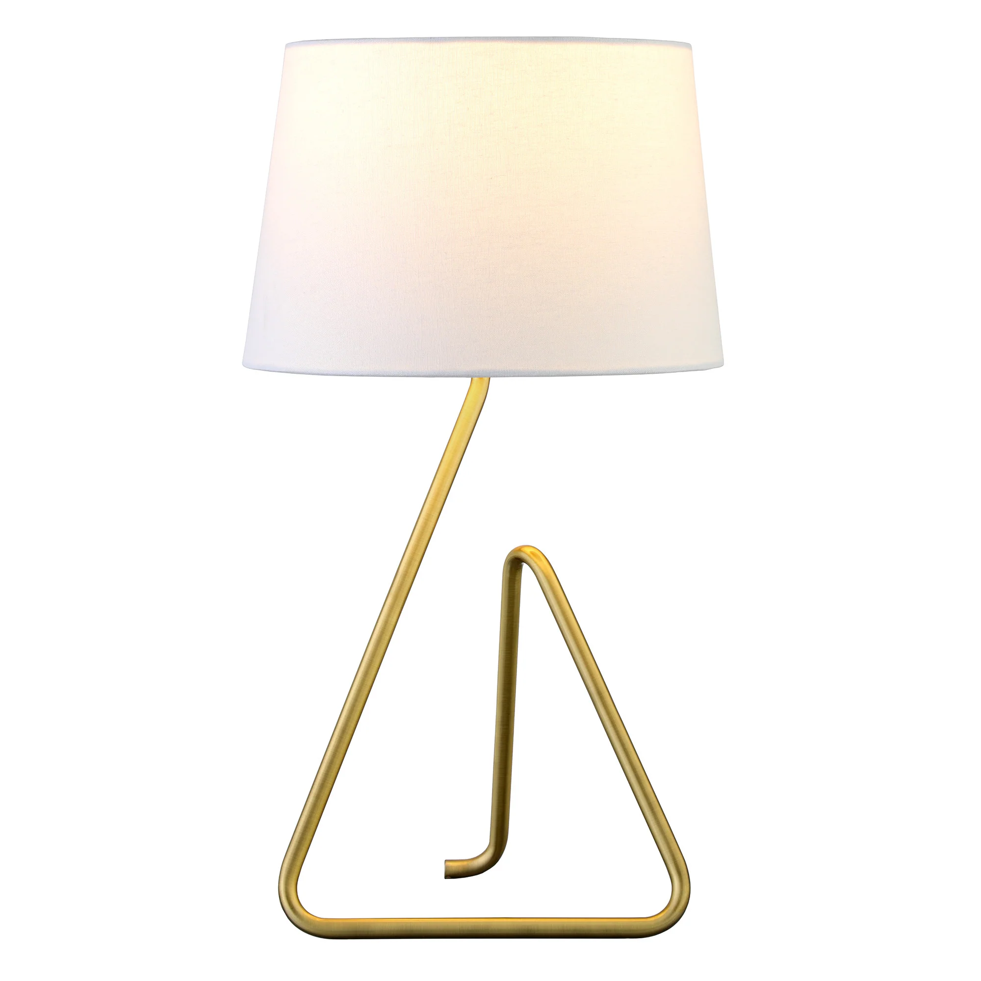 Brass Metal Table Lamp With White Bell Shade By Homeroots - Image 3