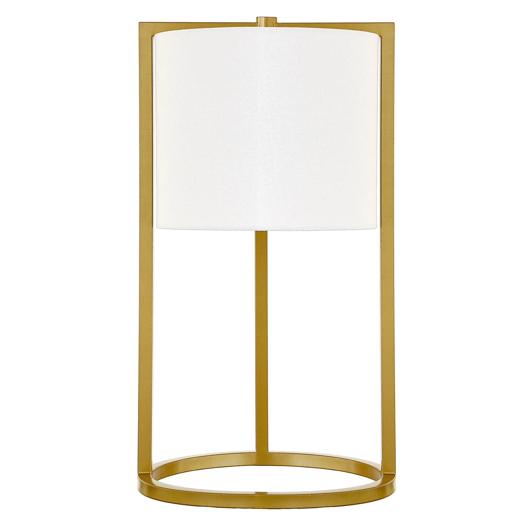 Brass Metal Table Lamp With White Drum Shade By Homeroots - Image 6