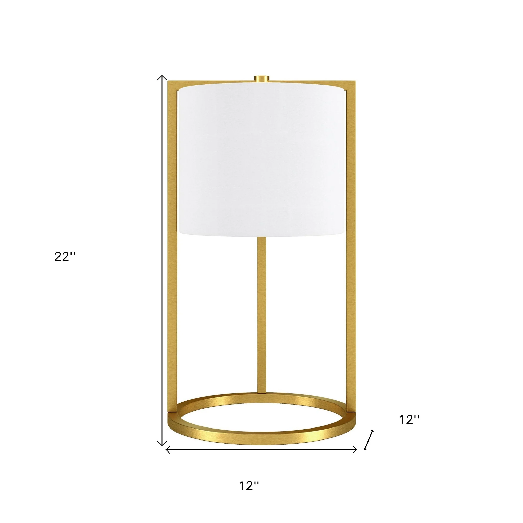Brass Metal Table Lamp With White Drum Shade By Homeroots - Image 8