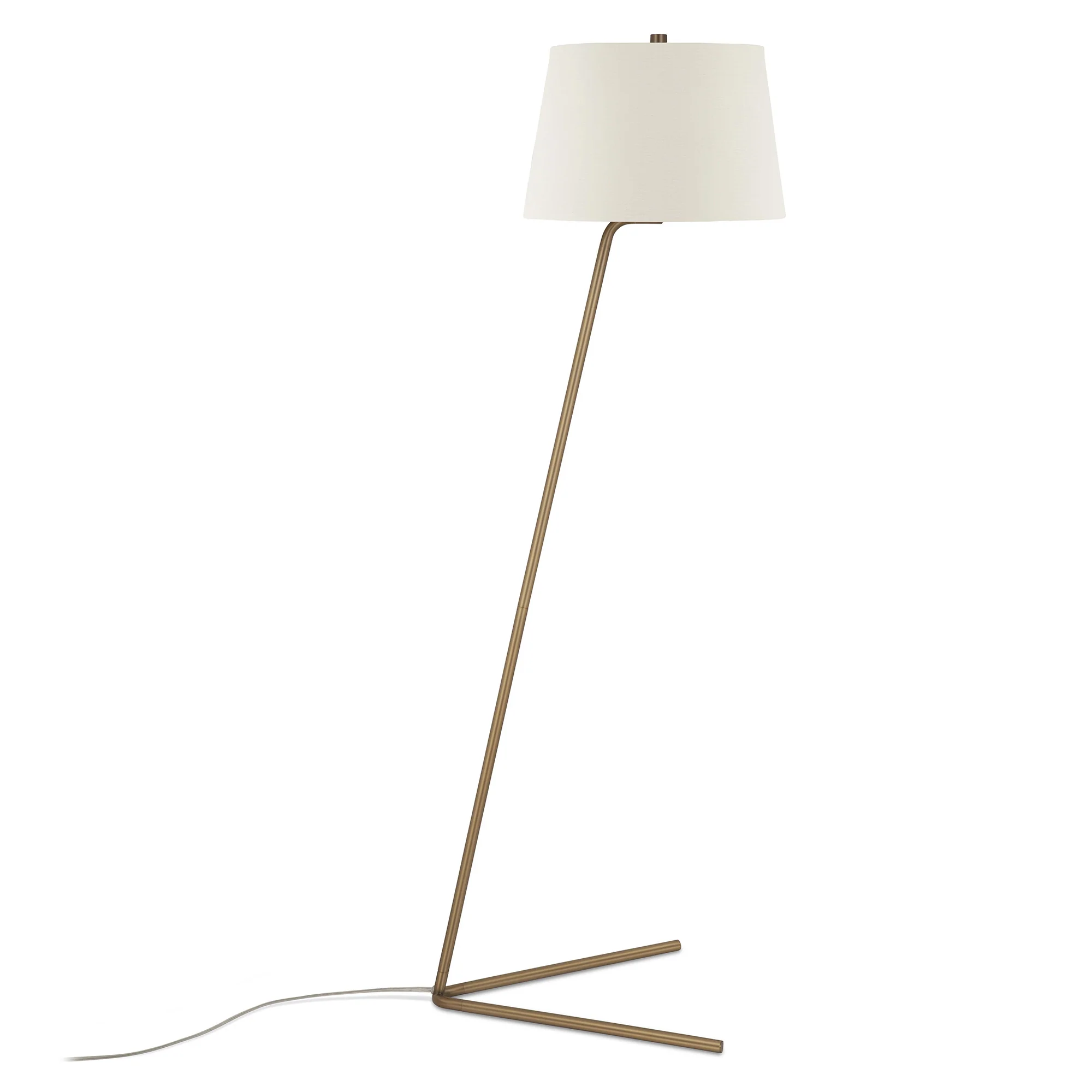 Brass Novelty Floor Lamp With White Frosted Glass Drum Shade By Homeroots - Image 2
