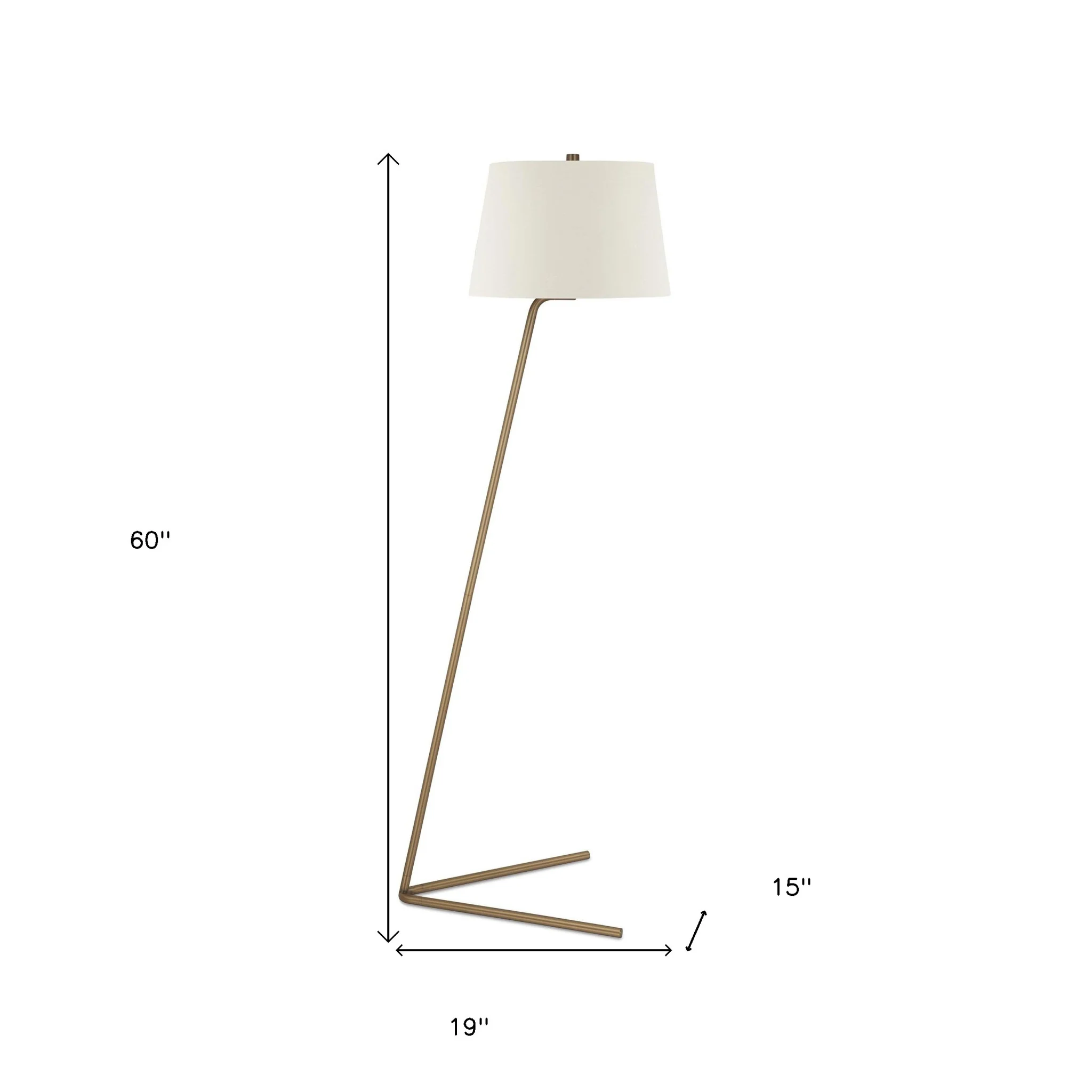 Brass Novelty Floor Lamp With White Frosted Glass Drum Shade By Homeroots - Image 7