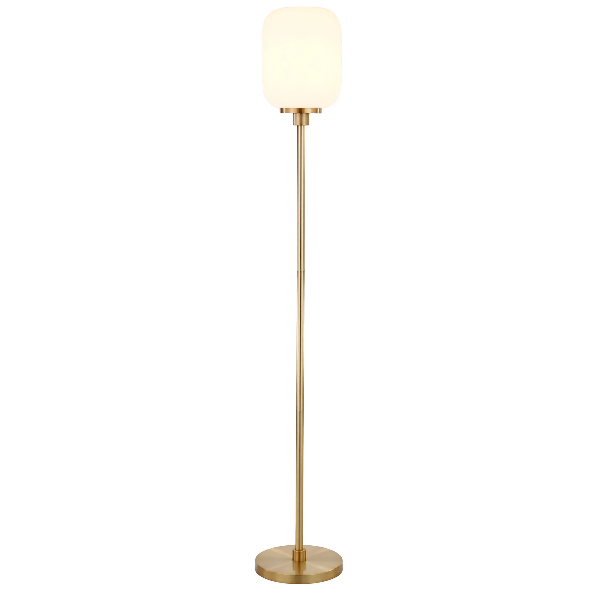 Brass Novelty Floor Lamp With White Frosted Glass Globe Shade By Homeroots - Image 2