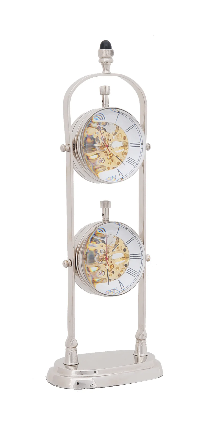 Brass See Thru Clock Double By Homeroots - Image 2