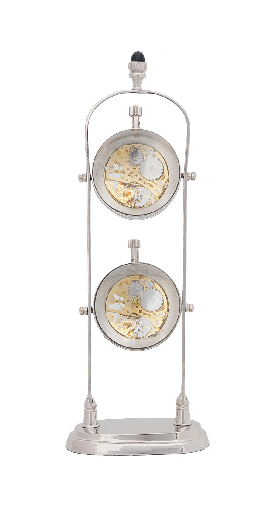 Brass See Thru Clock Double By Homeroots - Image 3