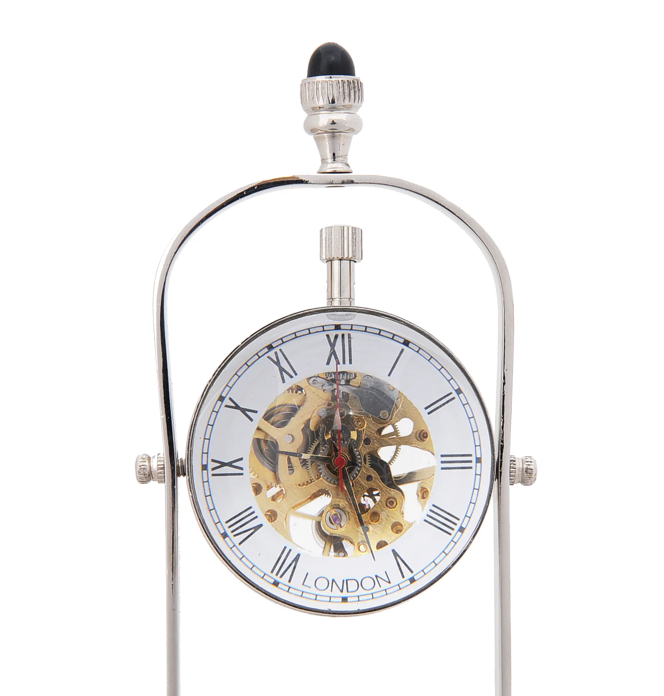 Brass See Thru Clock Double By Homeroots - Image 4