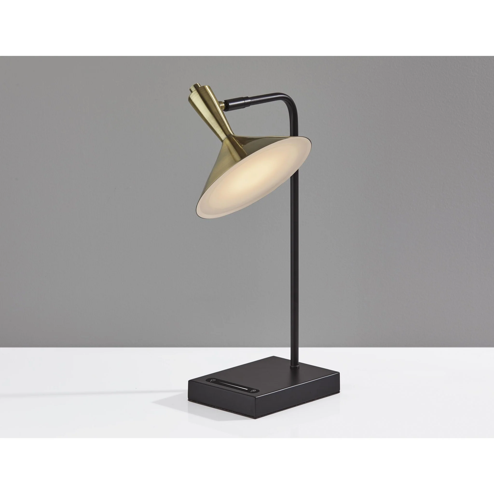 Brass Spotlight Black Metal LED Desk Lamp By Homeroots - Image 3