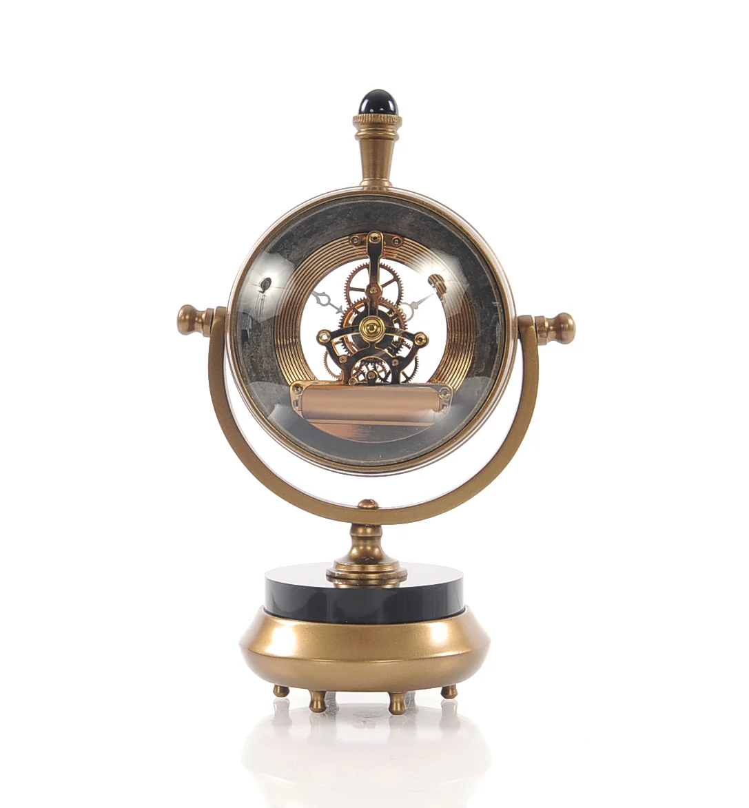 Brass Table Clock By Homeroots - Image 3
