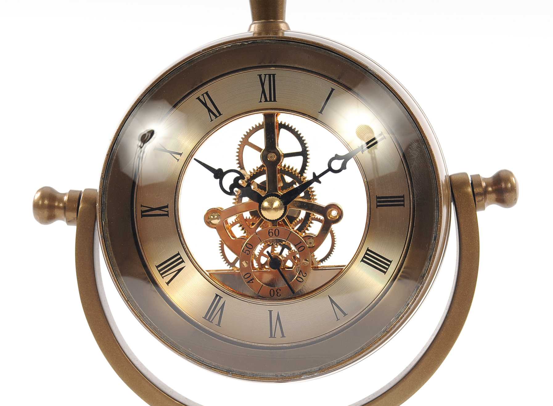 Brass Table Clock By Homeroots - Image 5