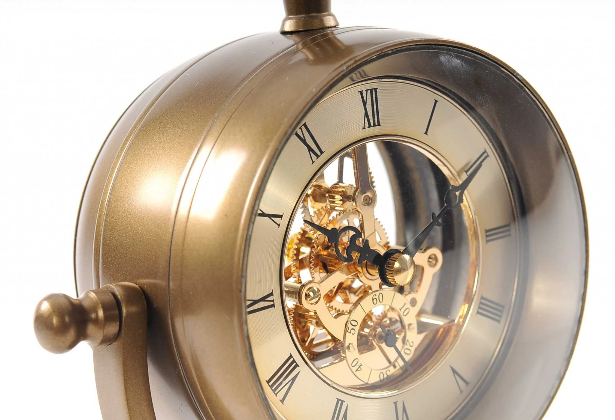 Brass Table Clock By Homeroots - Image 6