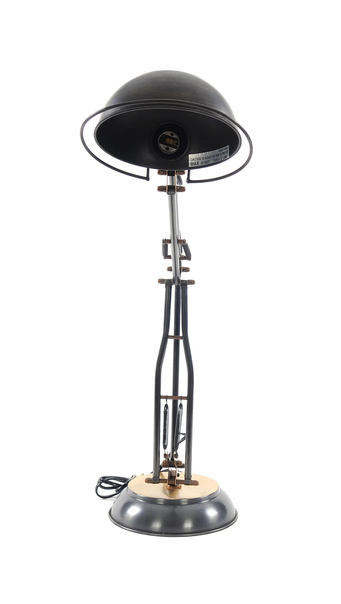 Brass TableSpring Lamp On Round Base By Homeroots - Image 5