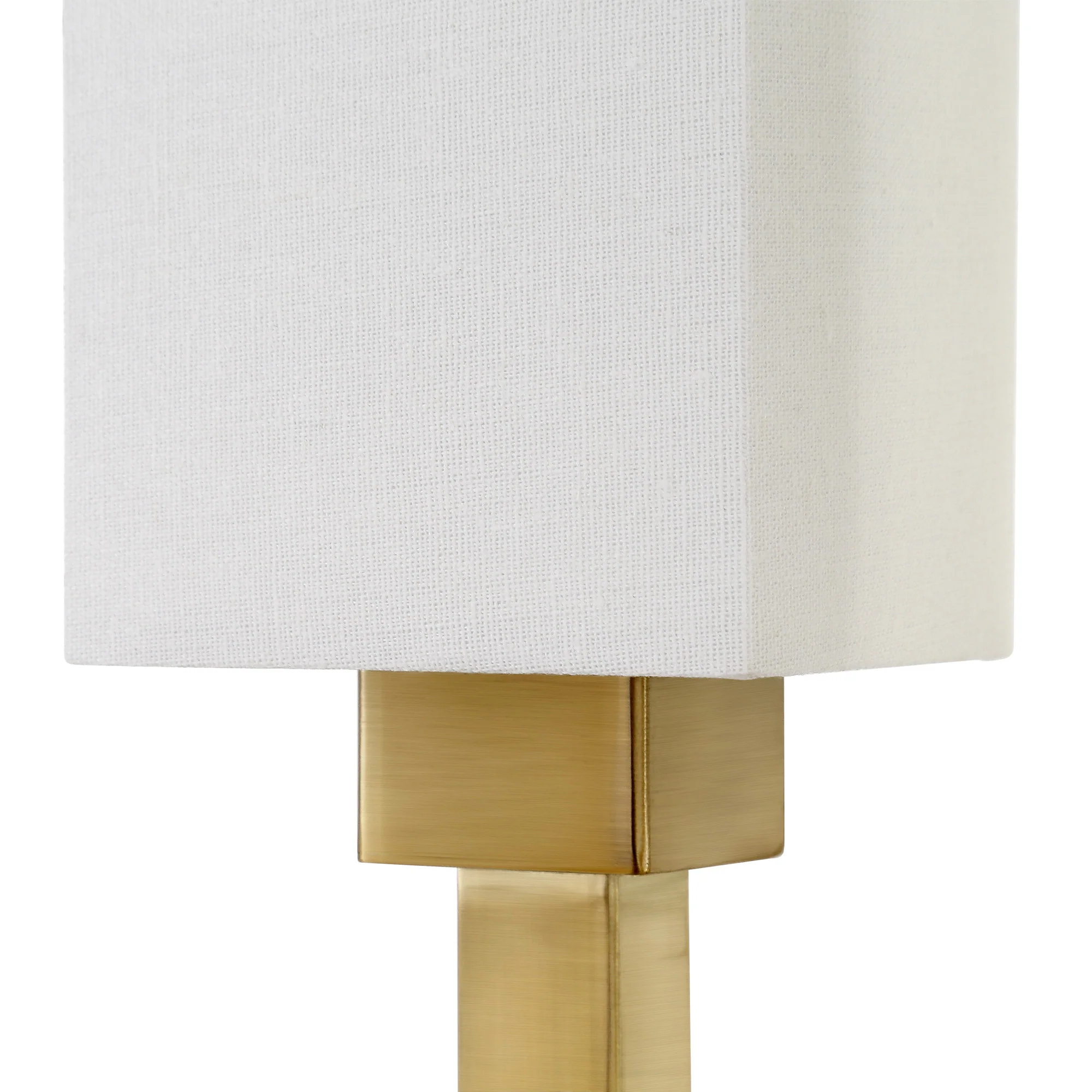 Brass Three Light Torchiere Floor Lamp With White Frosted Glass Rectangular Shade By Homeroots - Image 4