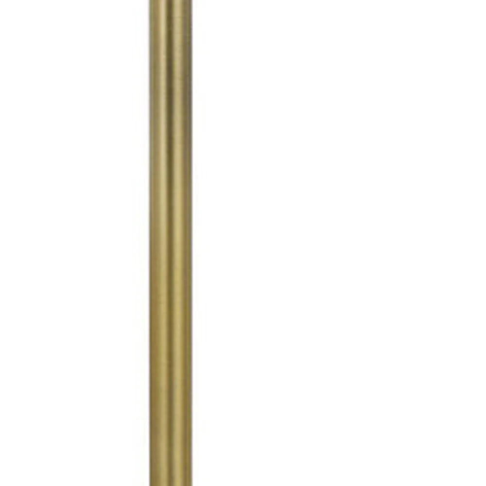 Brass Tray Table Floor Lamp With White Square Shade By Homeroots - Image 3