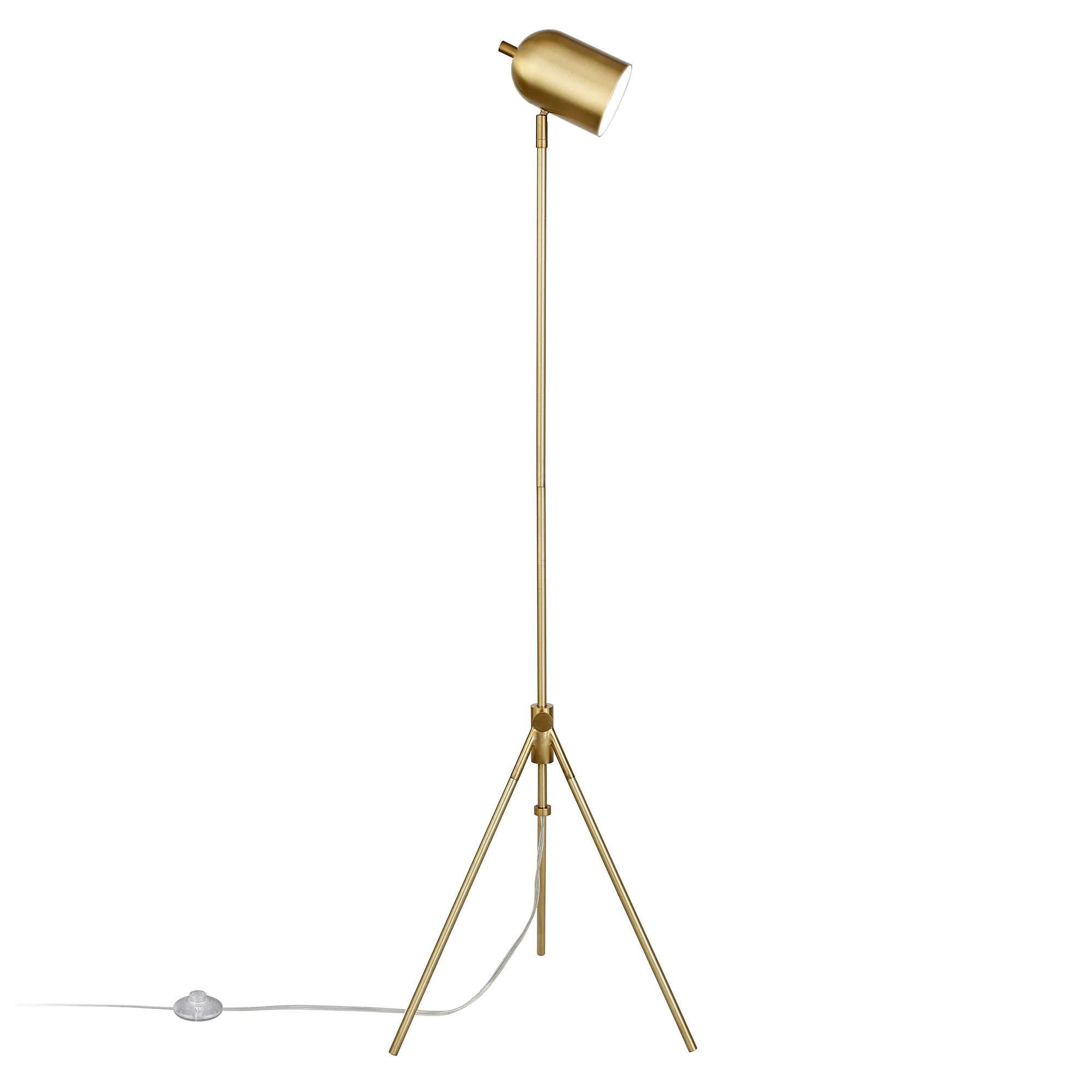 Brass Tripod Floor Lamp With Brass Dome Shade By Homeroots - Image 4
