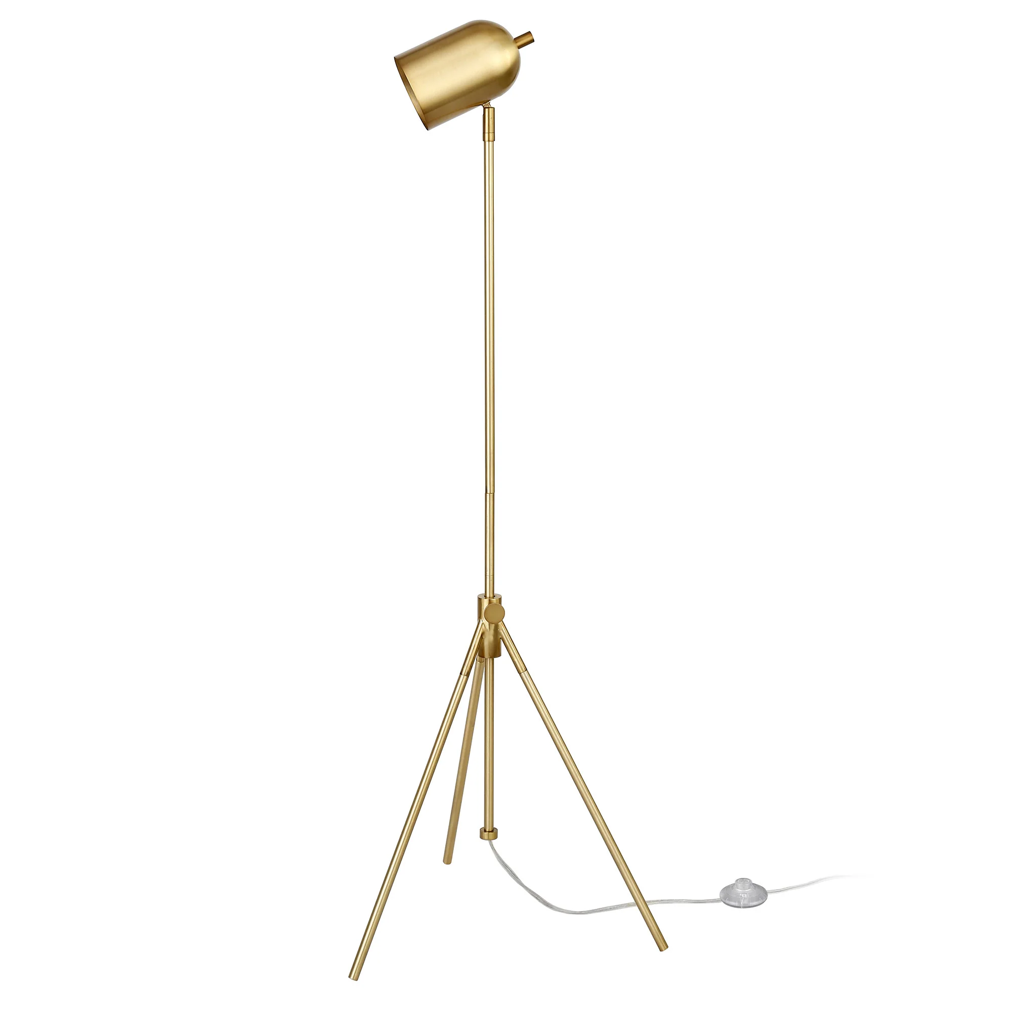 Brass Tripod Floor Lamp With Brass Dome Shade By Homeroots - Image 7