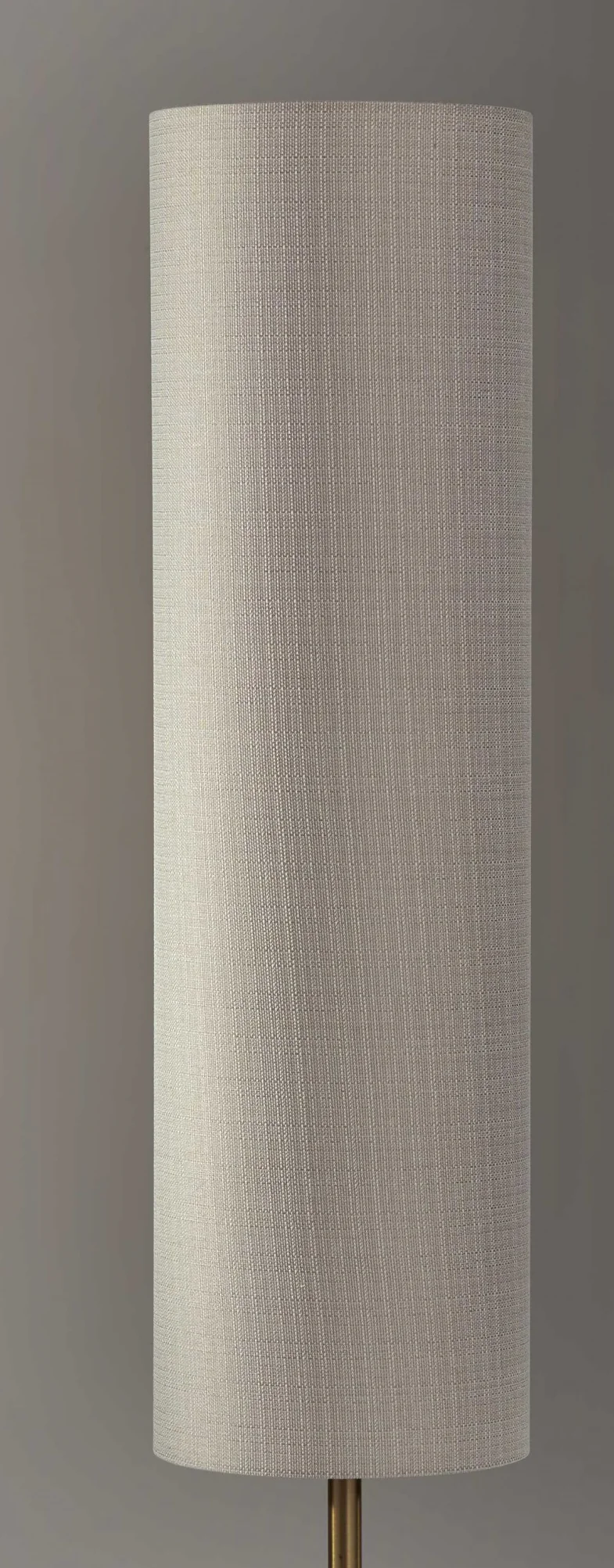 Brass Wood Diabolo Floor Lamp with Tall Textured Beige Shade By Homeroots - Image 4