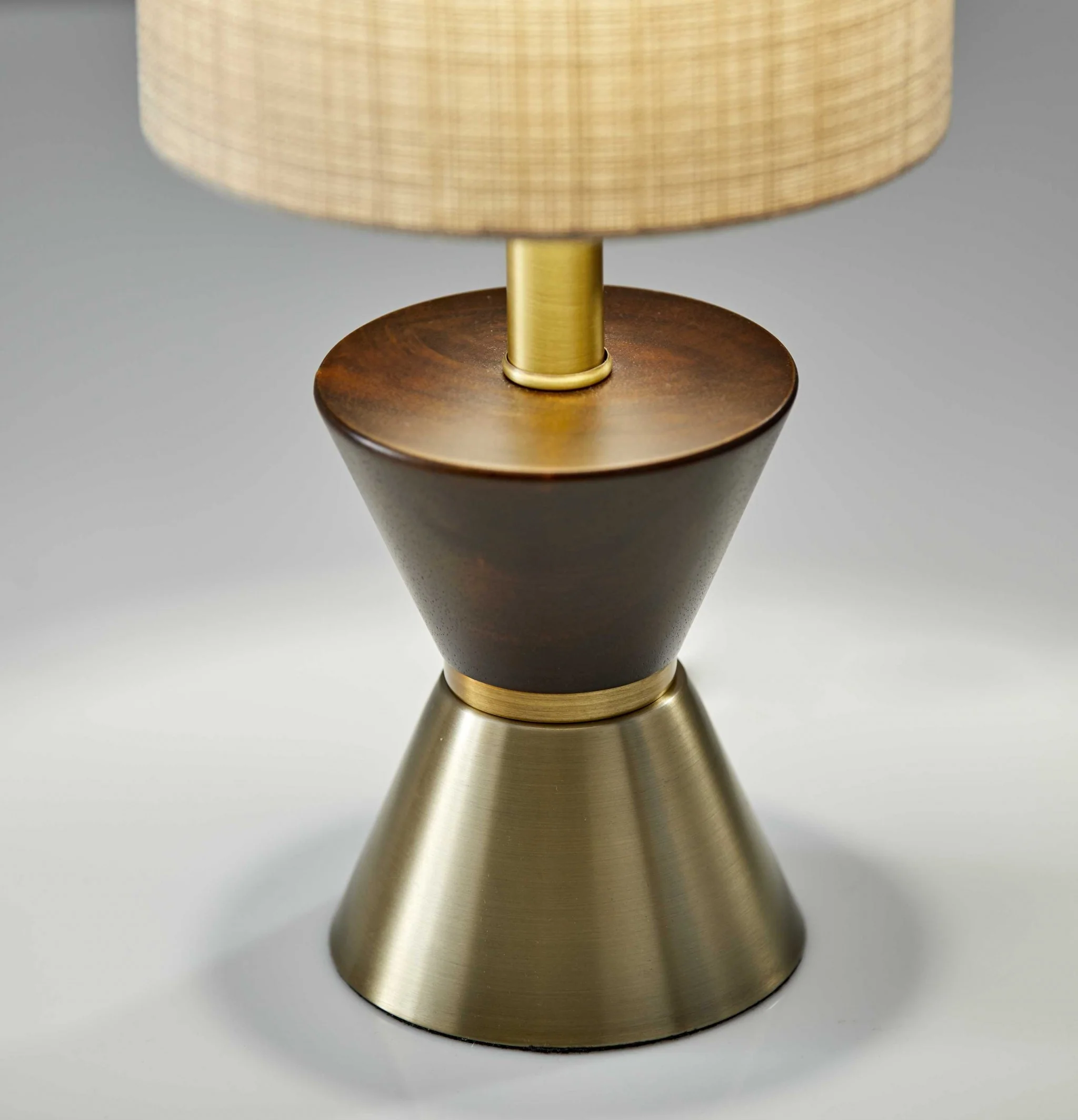 Brass Wood Metal Diabolo Table Lamp By Homeroots - Image 2