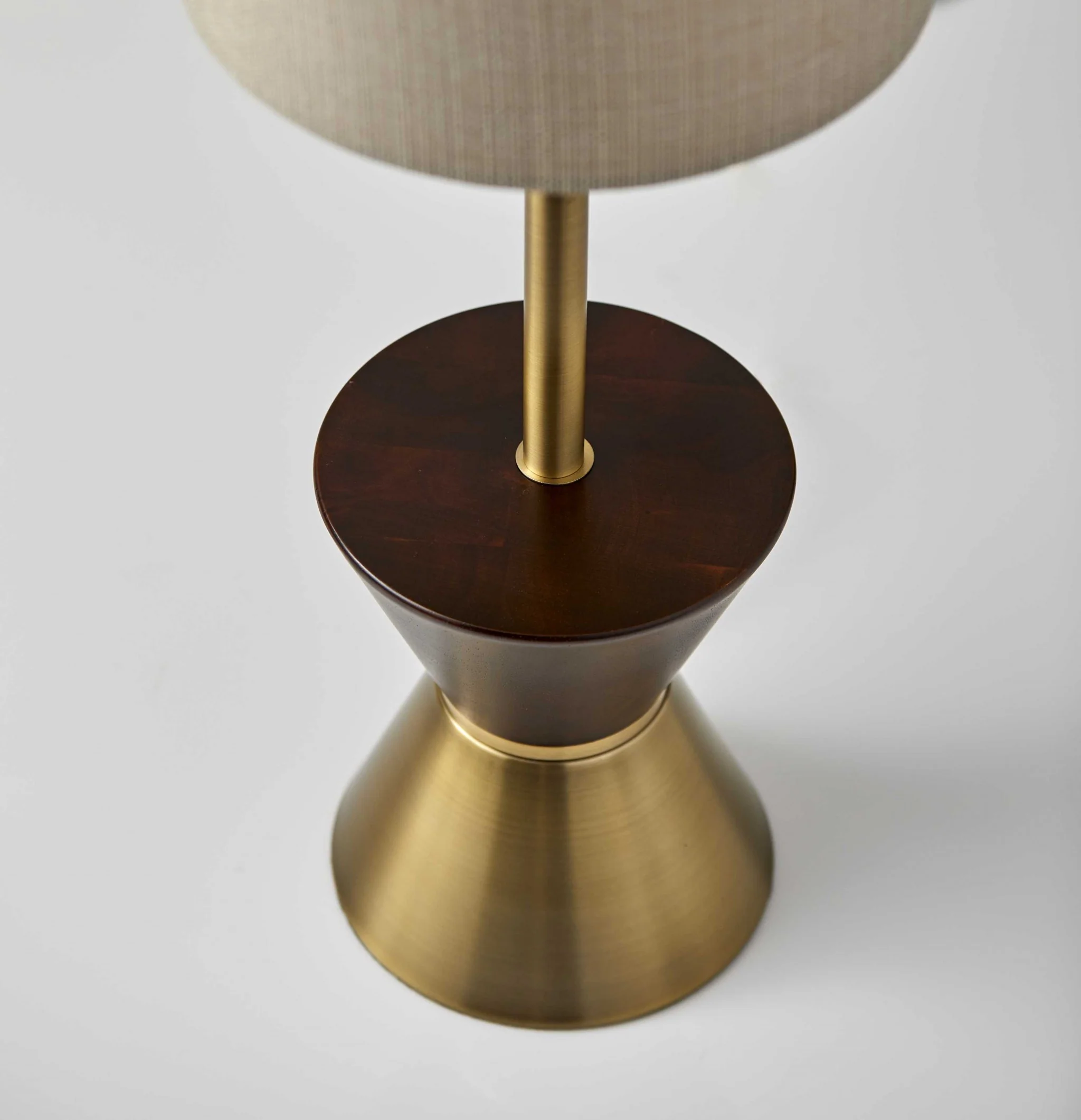 Brass Wood Metal Diabolo Table Lamp By Homeroots - Image 3
