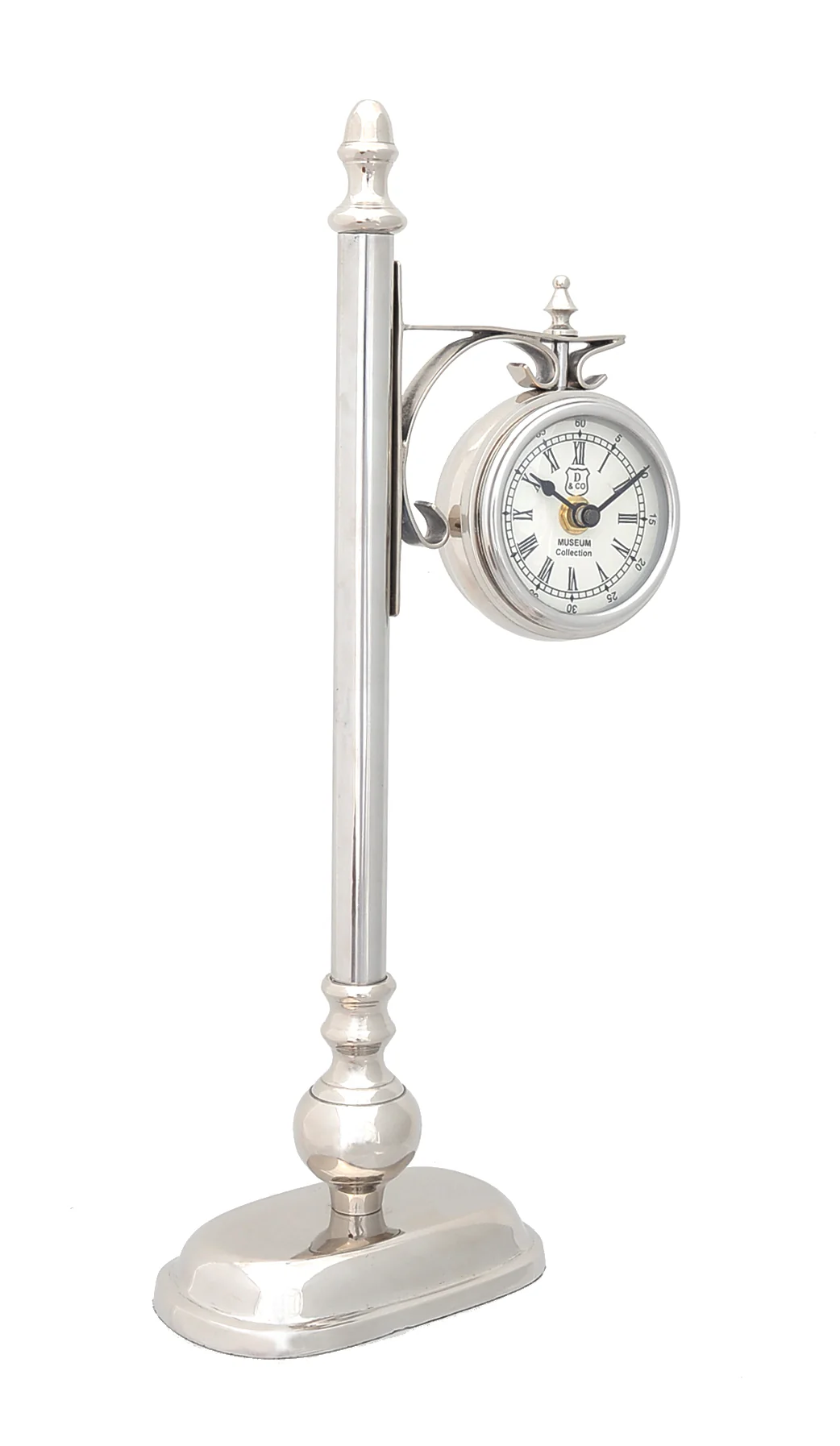 BrassAlum Lamp Post Clock One Sided By Homeroots - Image 2