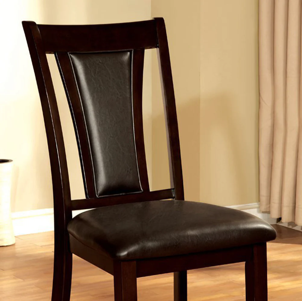 Brent Transitional Side Chair, Dark Cherry Finish, Set Of 2 By Benzara - Image 2