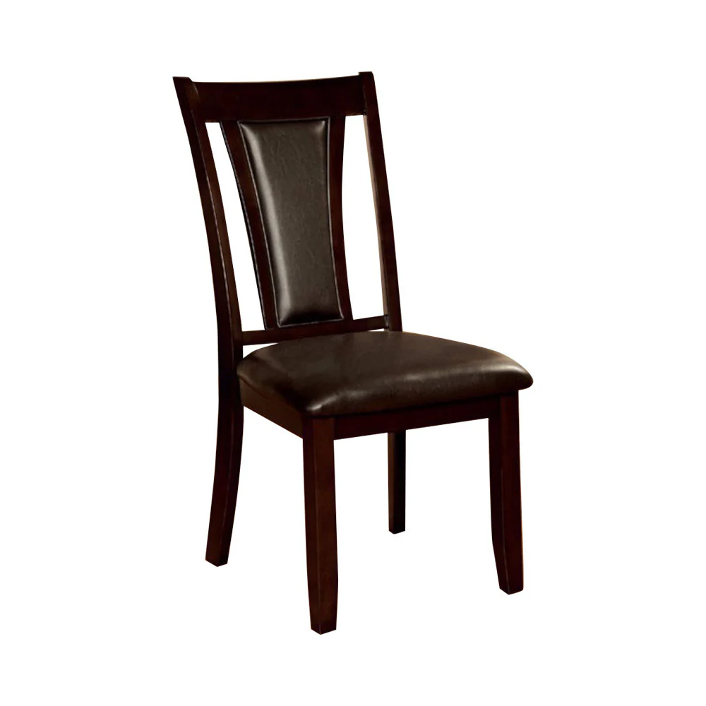Brent Transitional Side Chair, Dark Cherry Finish, Set Of 2 By Benzara - Image 3