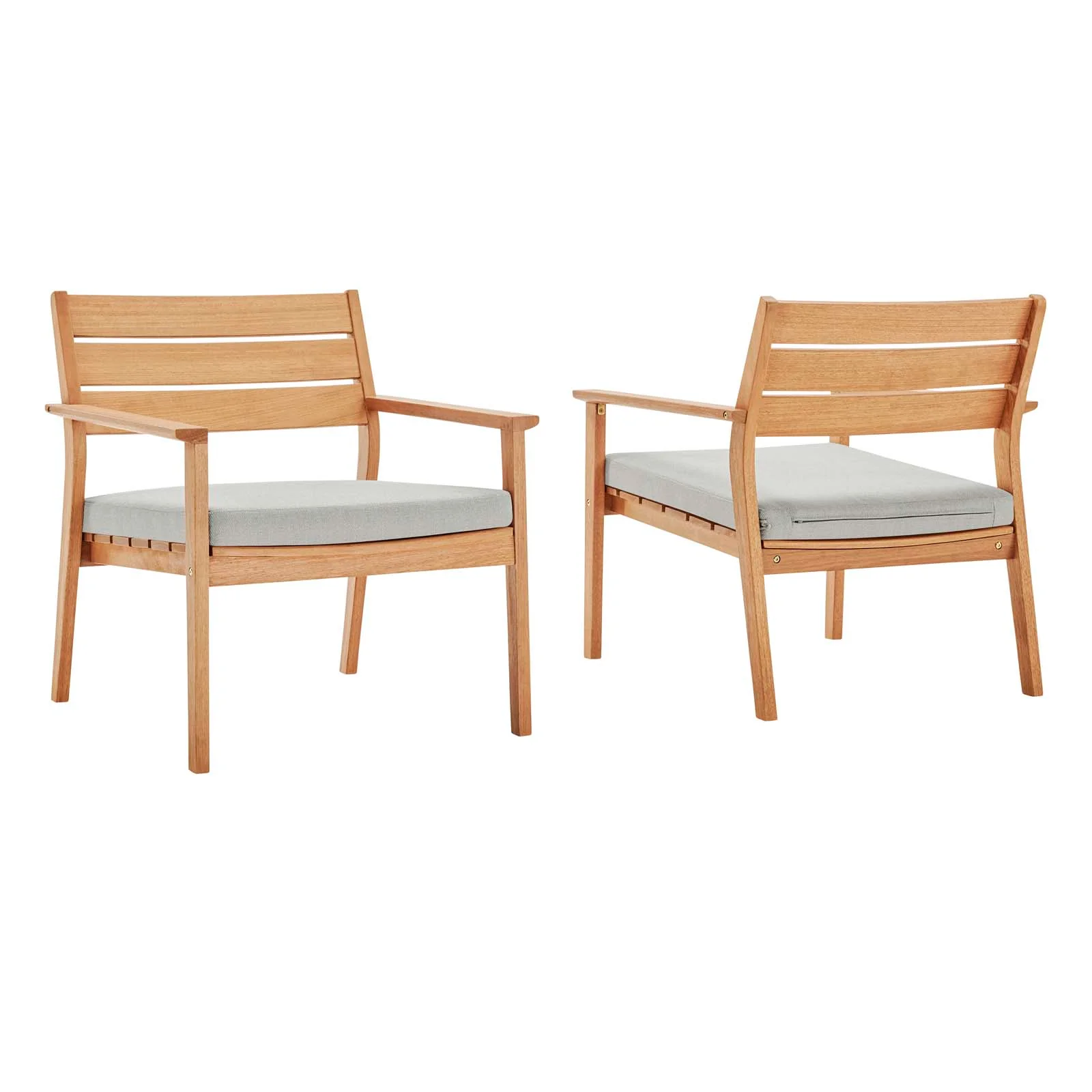 Breton Outdoor Patio Ash Wood Armchair Set of 2 By Modway - EEI-4009 - Image 2