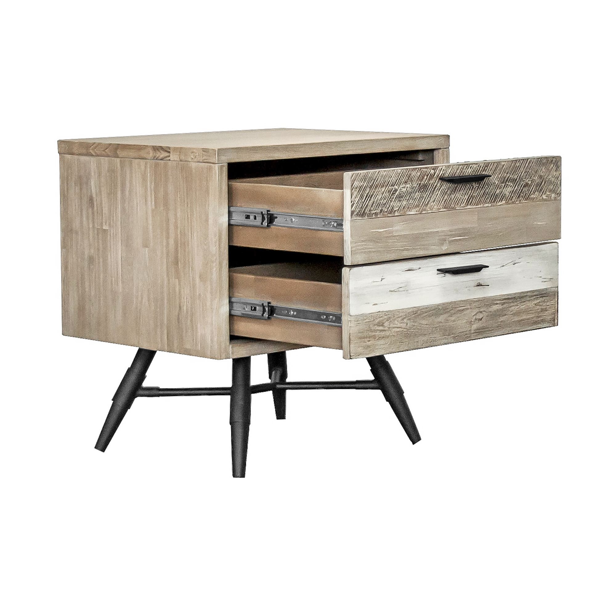 Bridges 3 Piece King Bedroom Set in Two-Tone Acacia Wood By Armen Living - Image 6