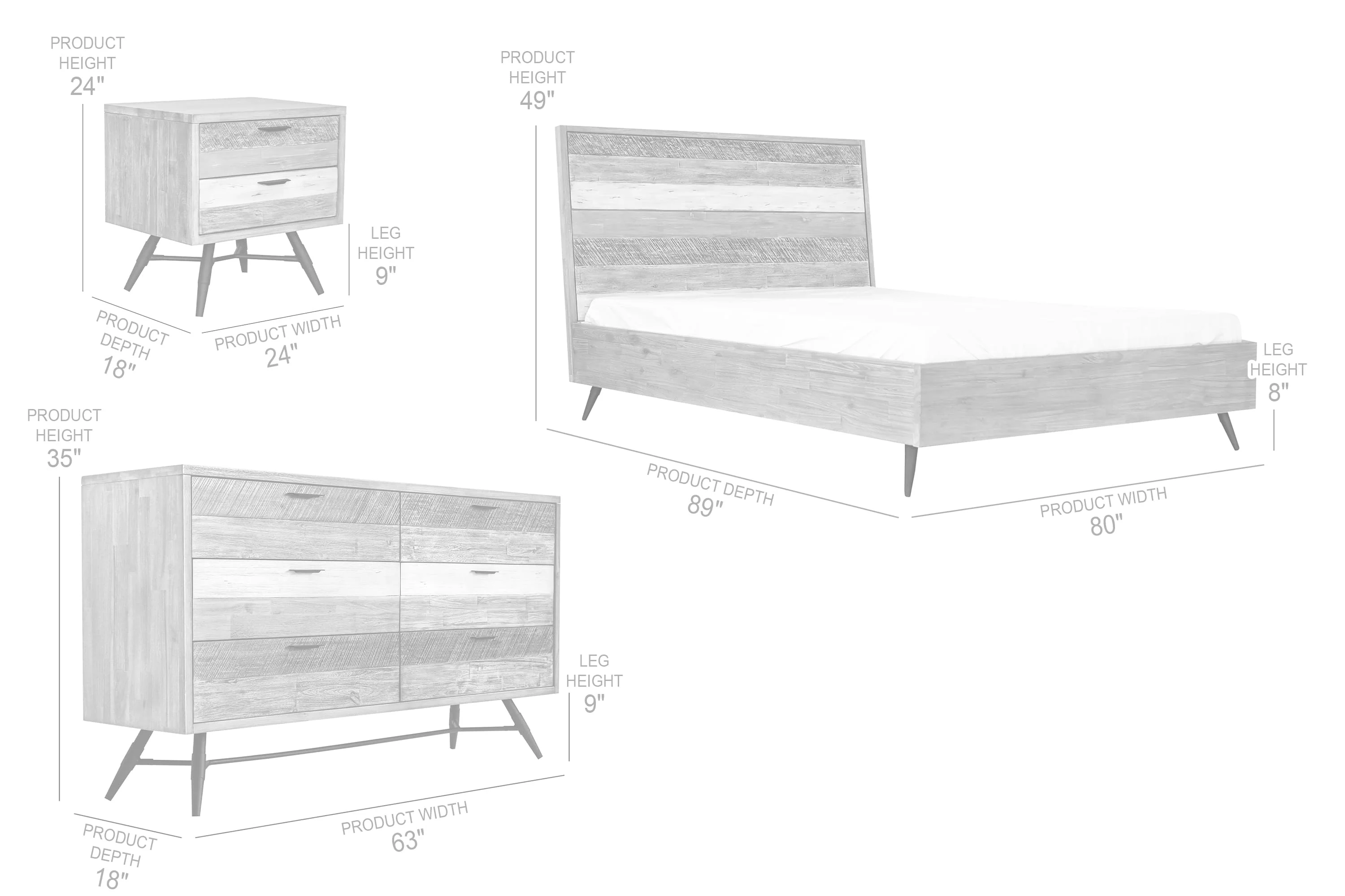 Bridges 4 Piece King Bedroom Set in Two-Tone Acacia Wood By Armen Living - Image 9