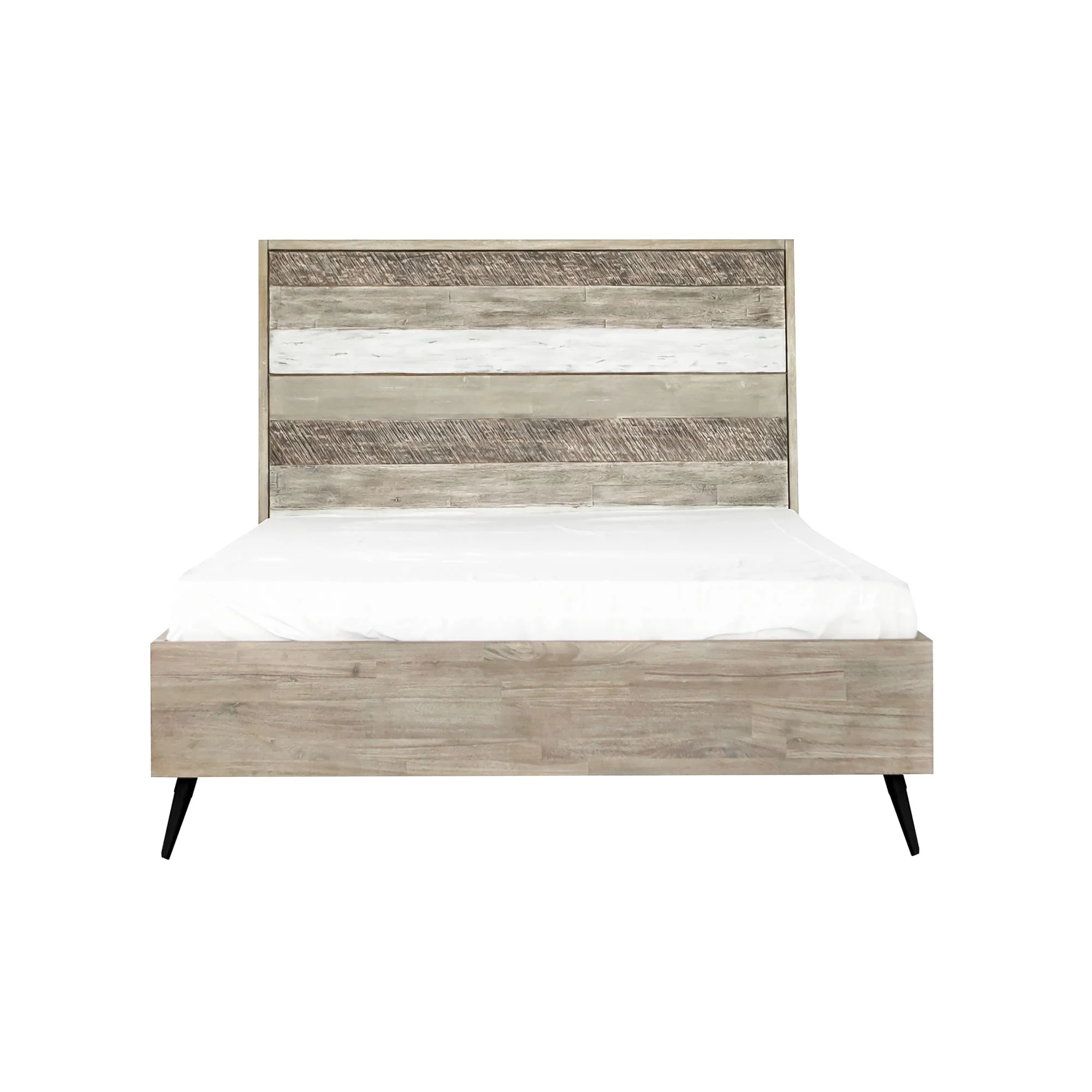 Bridges 4 Piece Queen Bedroom Set in Two-Tone Acacia Wood By Armen Living - Image 3