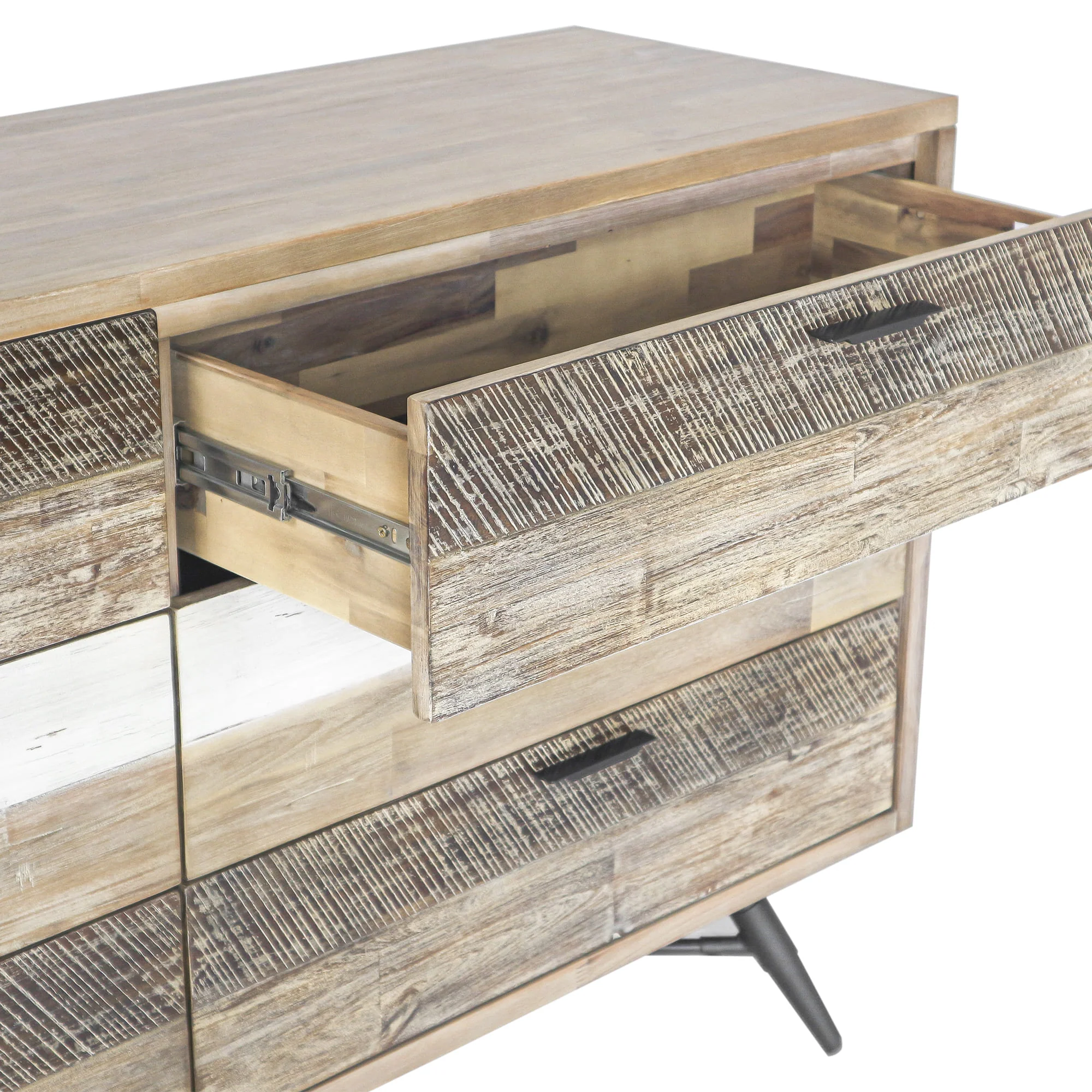Bridges 6 Drawer Dresser in Two Tone Acacia Wood By Armen Living - Image 7