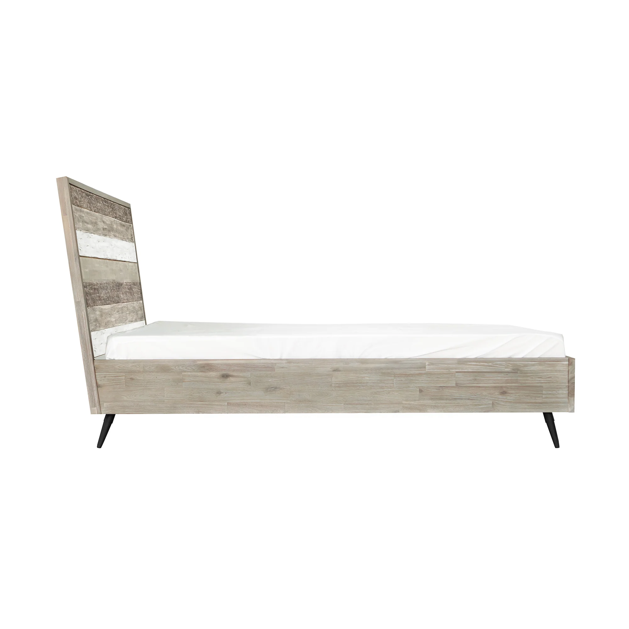 Bridges King Platform Bed in Two Tone Acacia Wood By Armen Living - Image 5