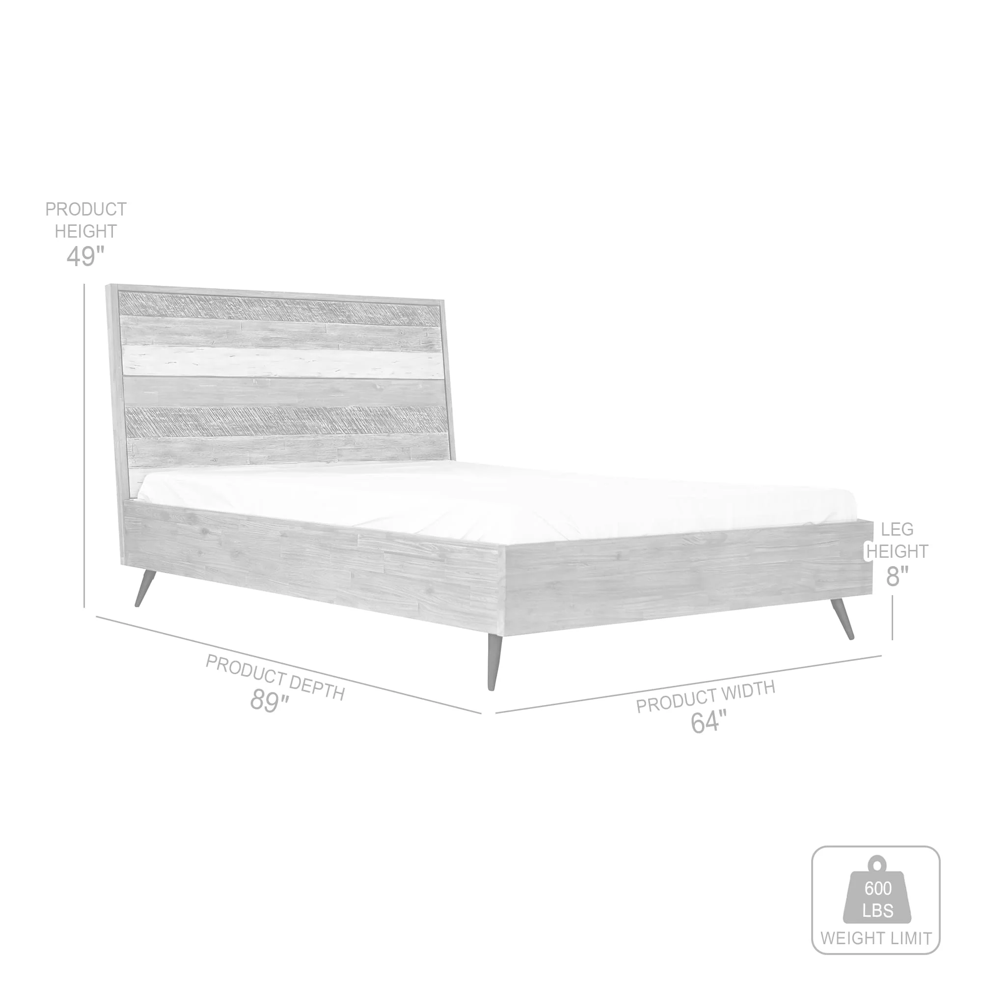 Bridges Queen Platform Bed in Two Tone Acacia Wood By Armen Living - Image 8