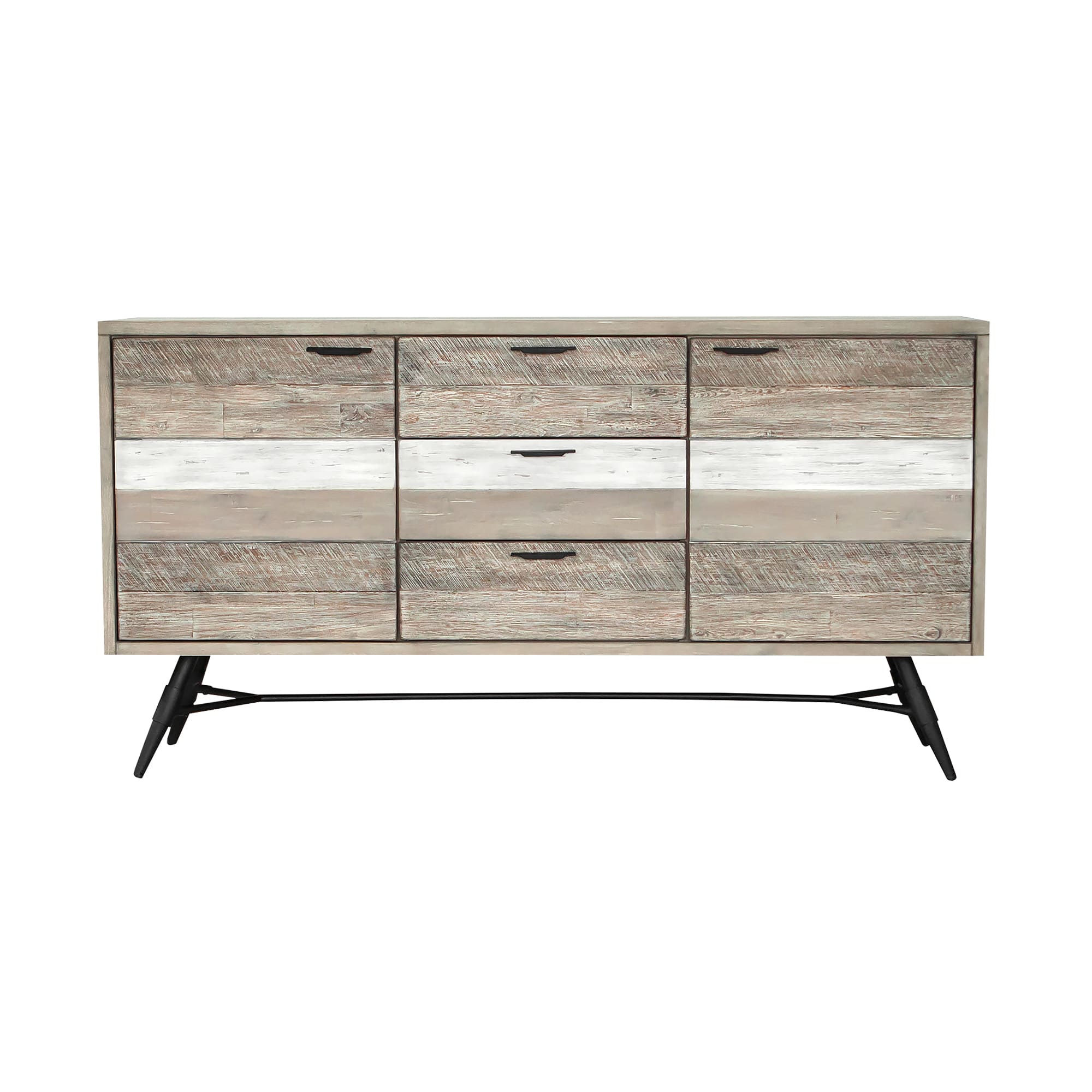 Bridges Sideboard Buffet Cabinet in Two Tone Acacia Wood By Armen Living - Image 2
