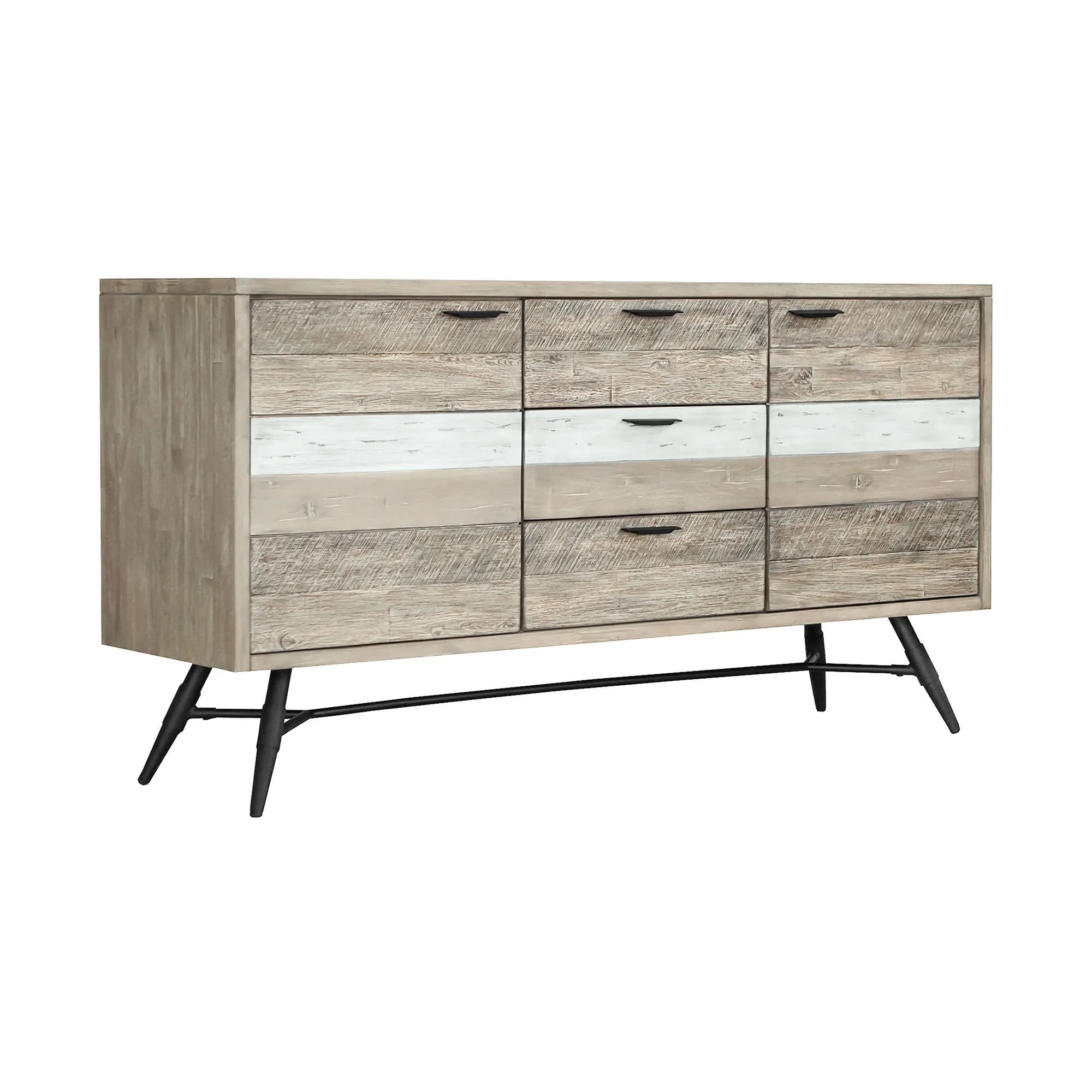 Bridges Sideboard Buffet Cabinet in Two Tone Acacia Wood By Armen Living - Image 3