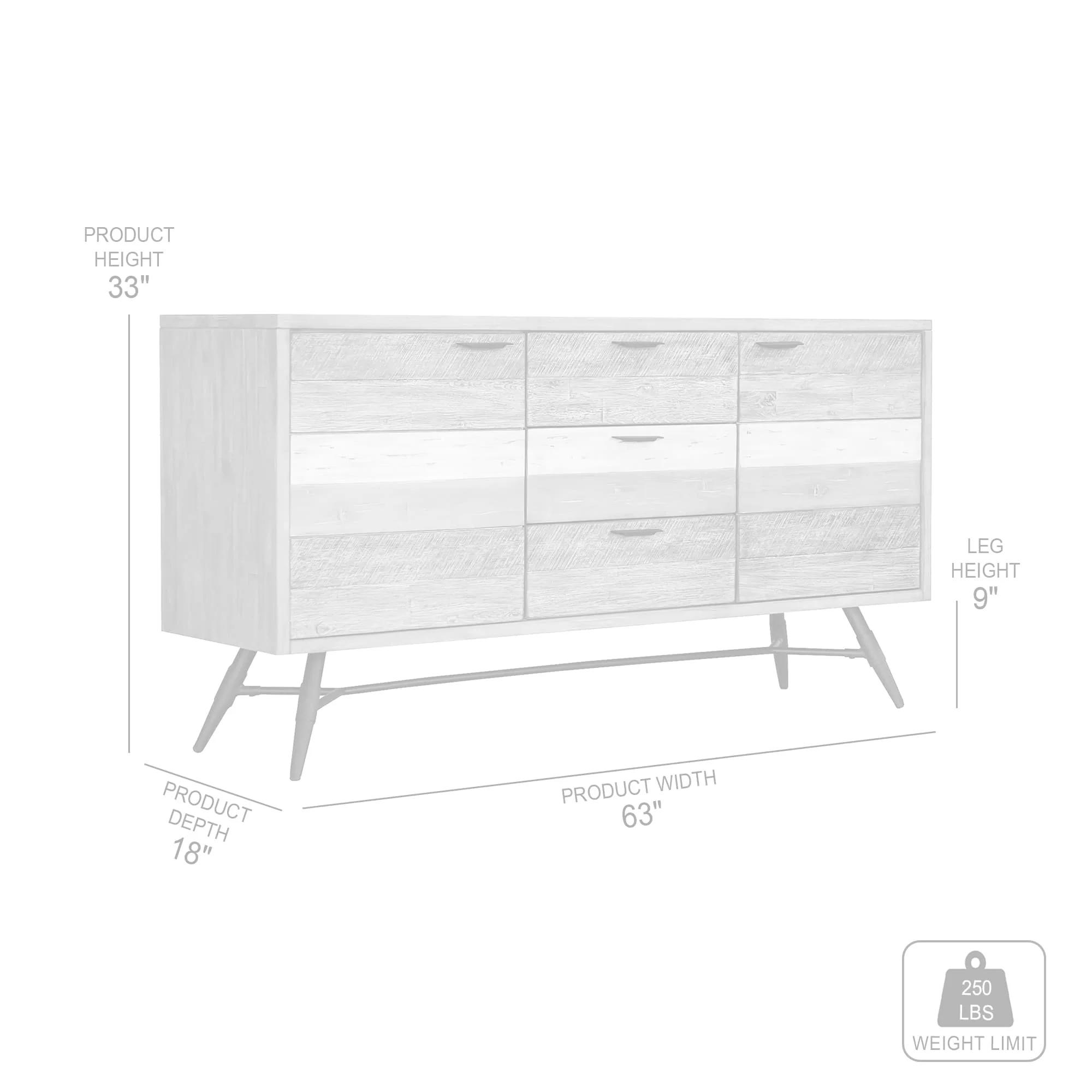 Bridges Sideboard Buffet Cabinet in Two Tone Acacia Wood By Armen Living - Image 7