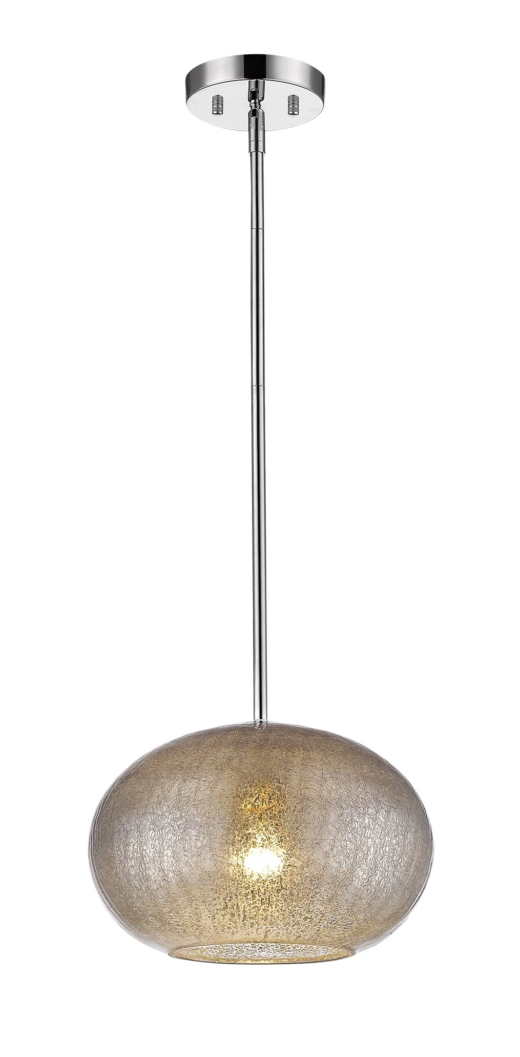 Brielle 1-Light Polished Nickel Pendant With Textured Glass Shade By Homeroots - Image 2