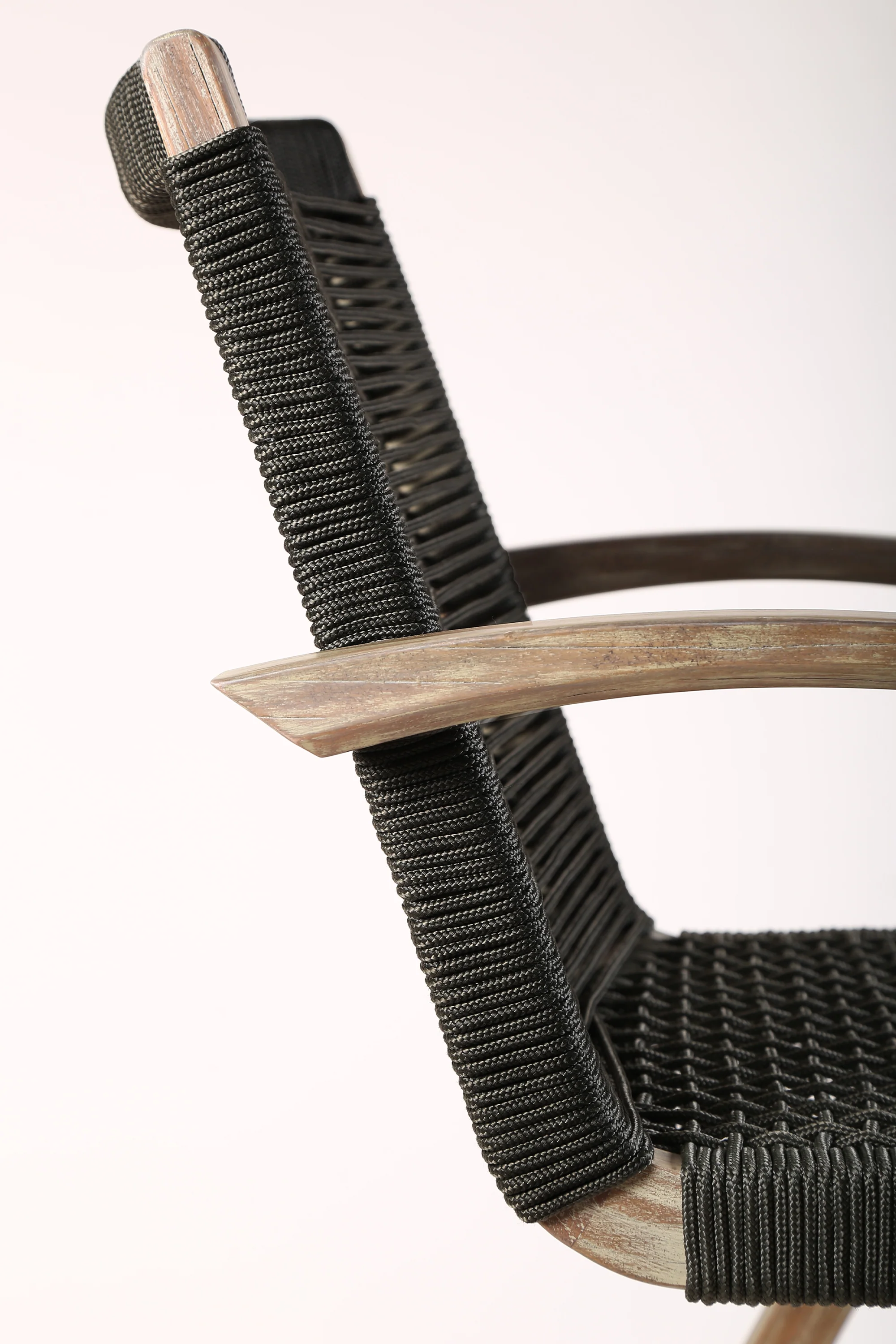 Brielle Outdoor Light Eucalyptus Wood and Charcoal Rope Counter Height Stool By Armen Living - Image 8