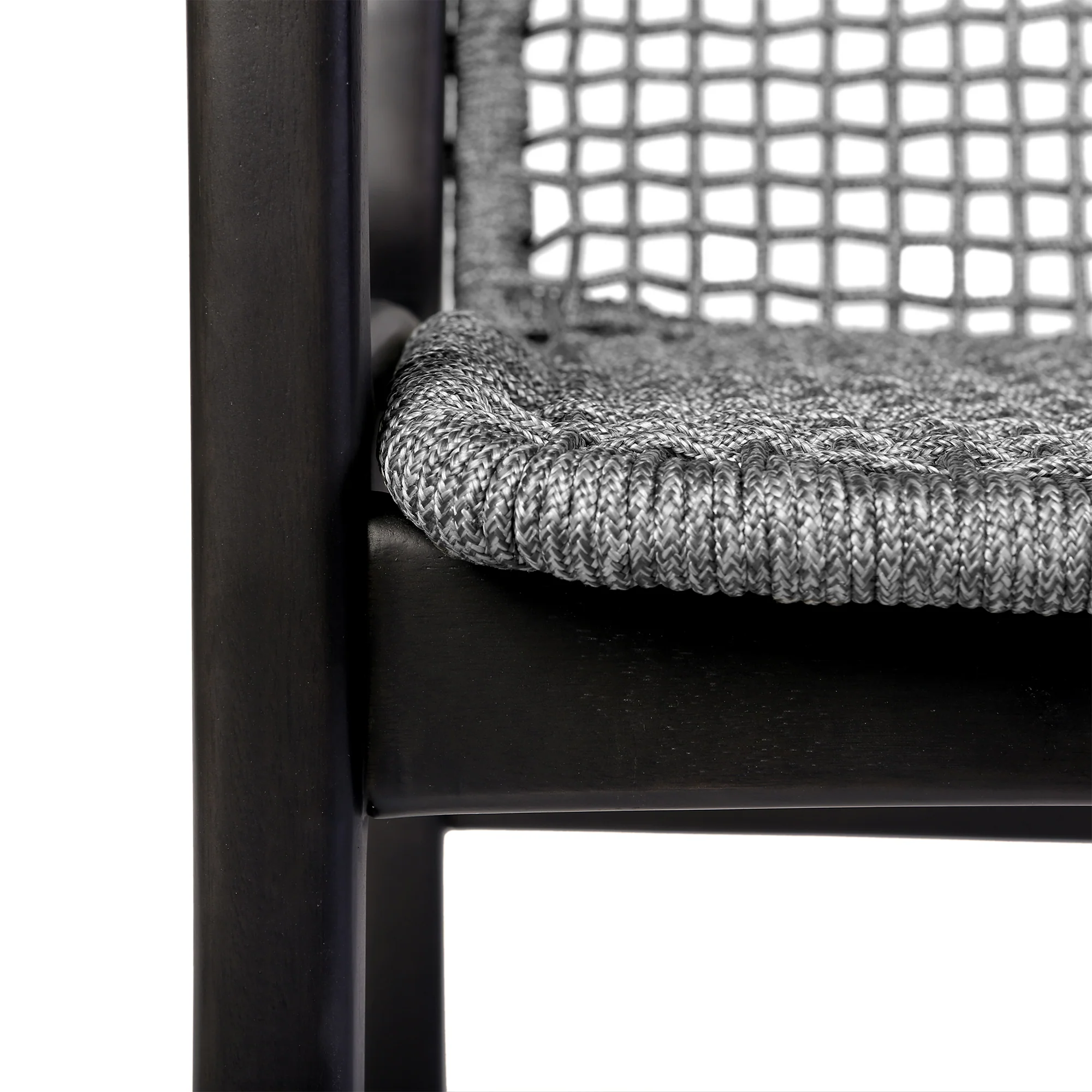 Brighton Outdoor Patio Dining Chair in Dark Eucalyptus Wood and Grey Rope By Armen Living - Image 9