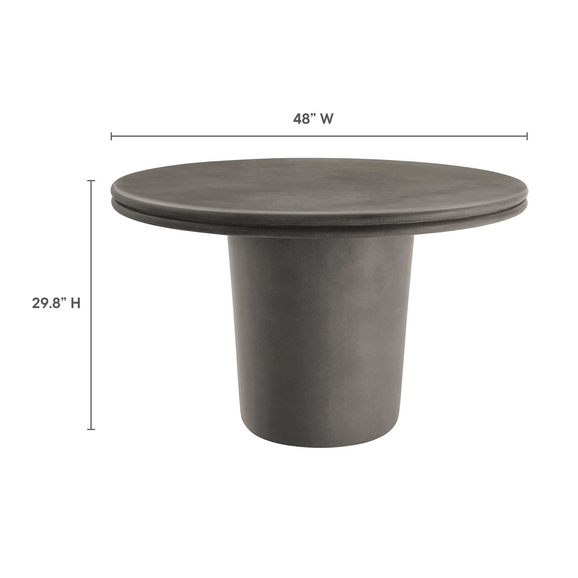 Brion 48" Indoor - Outdoor Patio Concrete Round Dining Table by Modway - Image 11